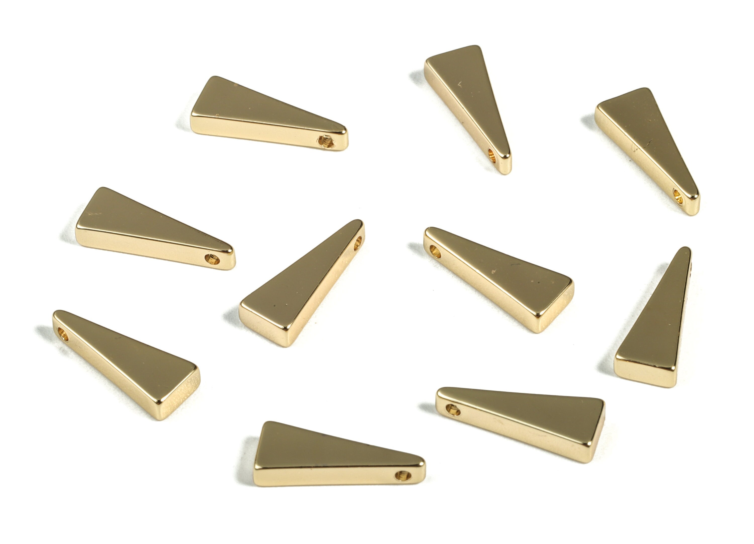 Brass Triangle Earring Charms - Gold Triangle Pendant - 18K Real Gold  Plated Brass - Jewelry Making Supplies - 12.55x4.86x2.3mm - RGP3030 - DOMEDBAZAAR