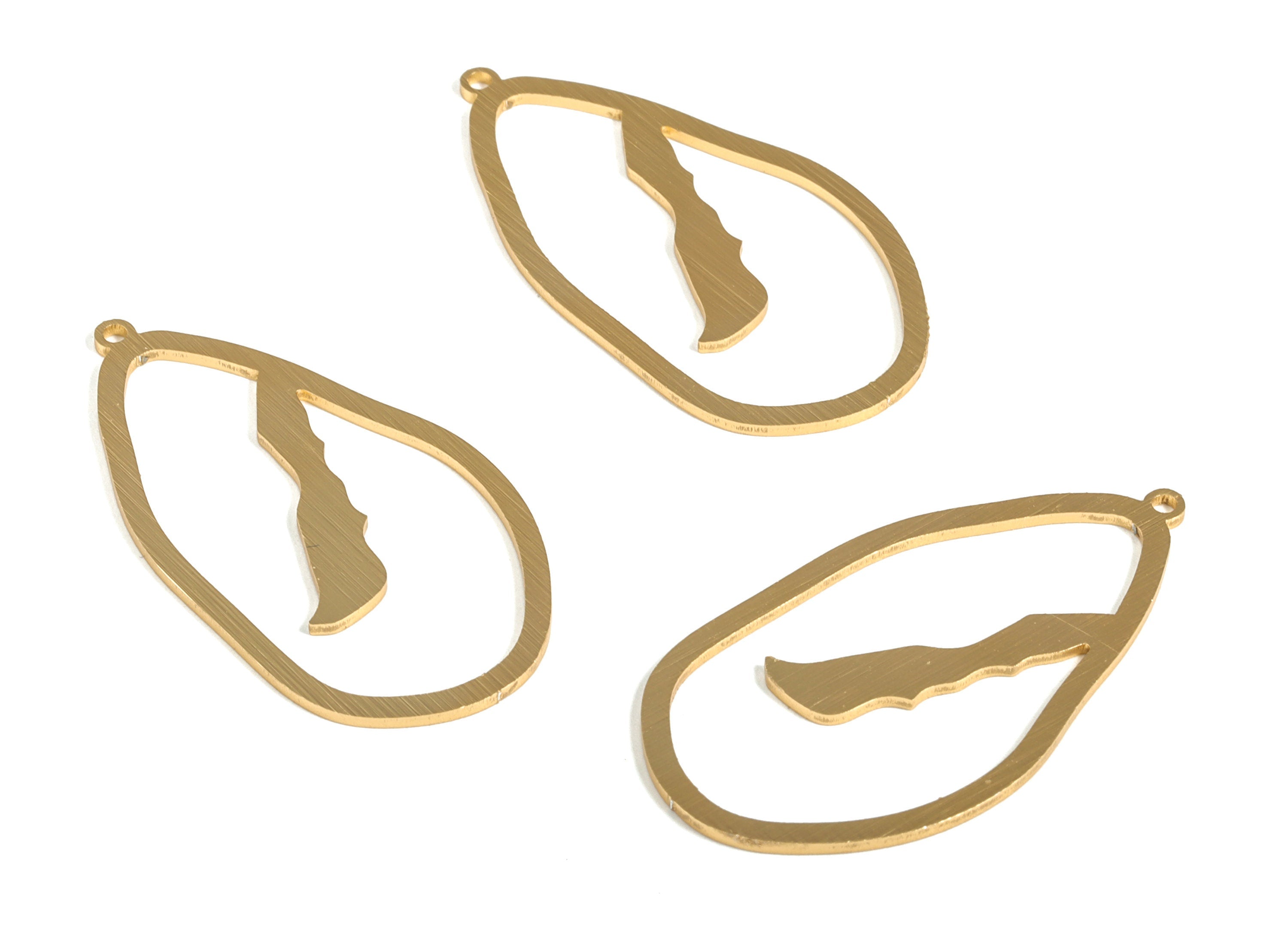 Aluminum Drop Earring Charms - Aluminum Drop Pendant - Anodized Aluminium Charms - Gold Tone Plated - 44.09x23.46x1.09mm - AA1158C - DOMEDBAZAAR