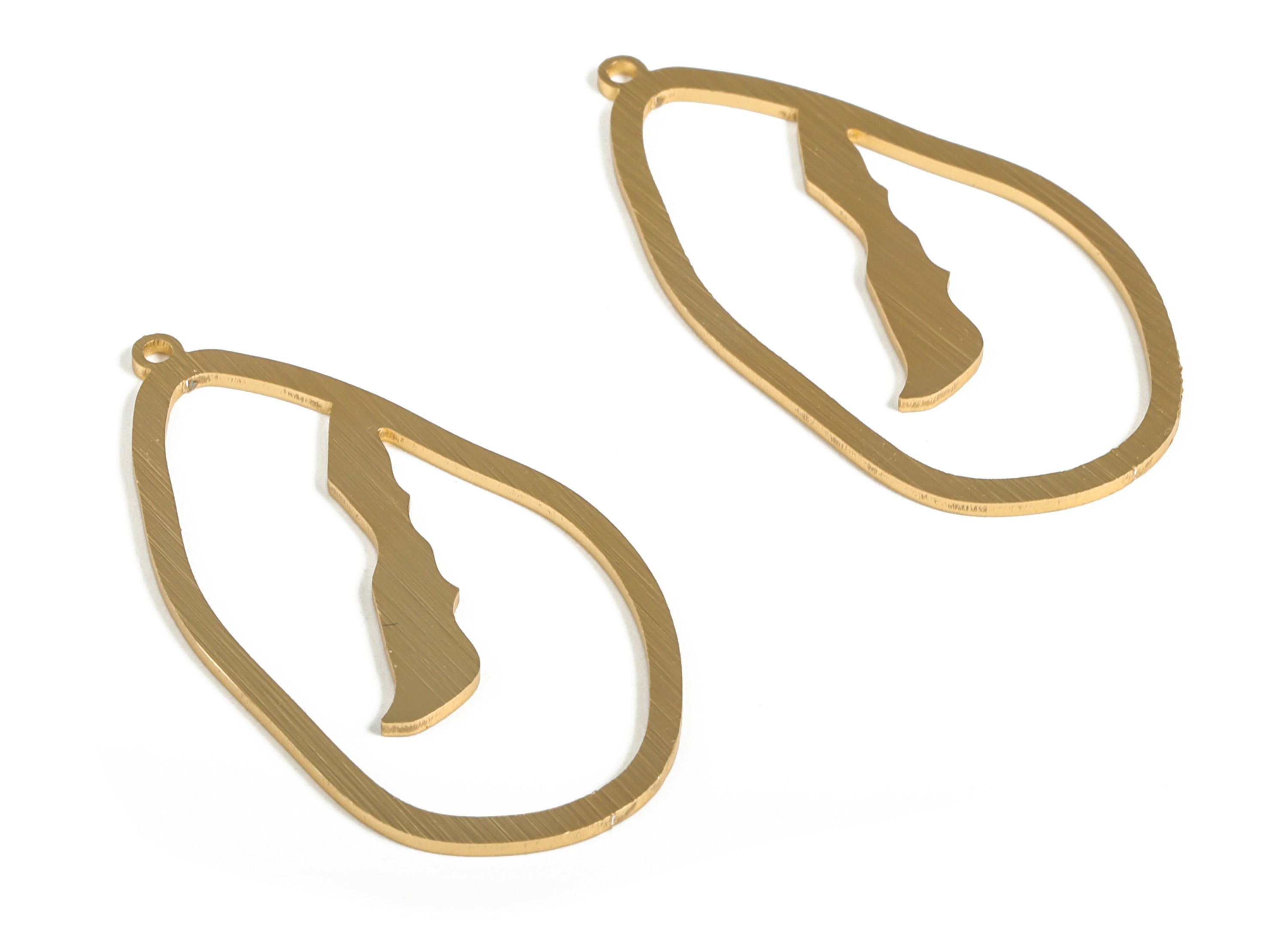 Aluminum Drop Earring Charms - Aluminum Drop Pendant - Anodized Aluminium Charms - Gold Tone Plated - 44.09x23.46x1.09mm - AA1158C - DOMEDBAZAAR