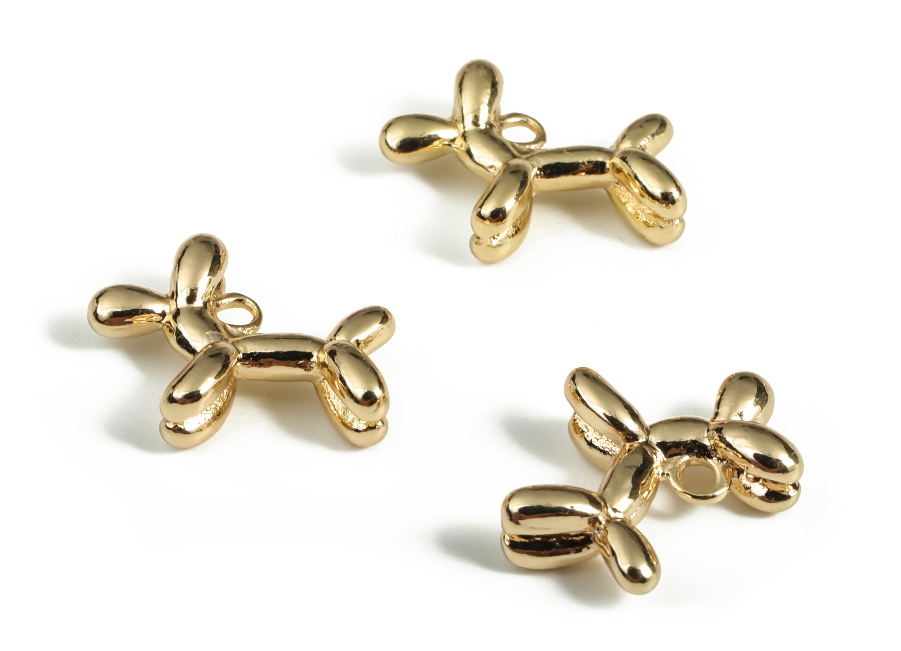 Brass Animal Earring Charms - Gold Animal Pendant - 18K Real Gold Plated Brass - Jewelry Making Supplies - 16.49x13.96x2.62mm - RGP3119 - DOMEDBAZAAR