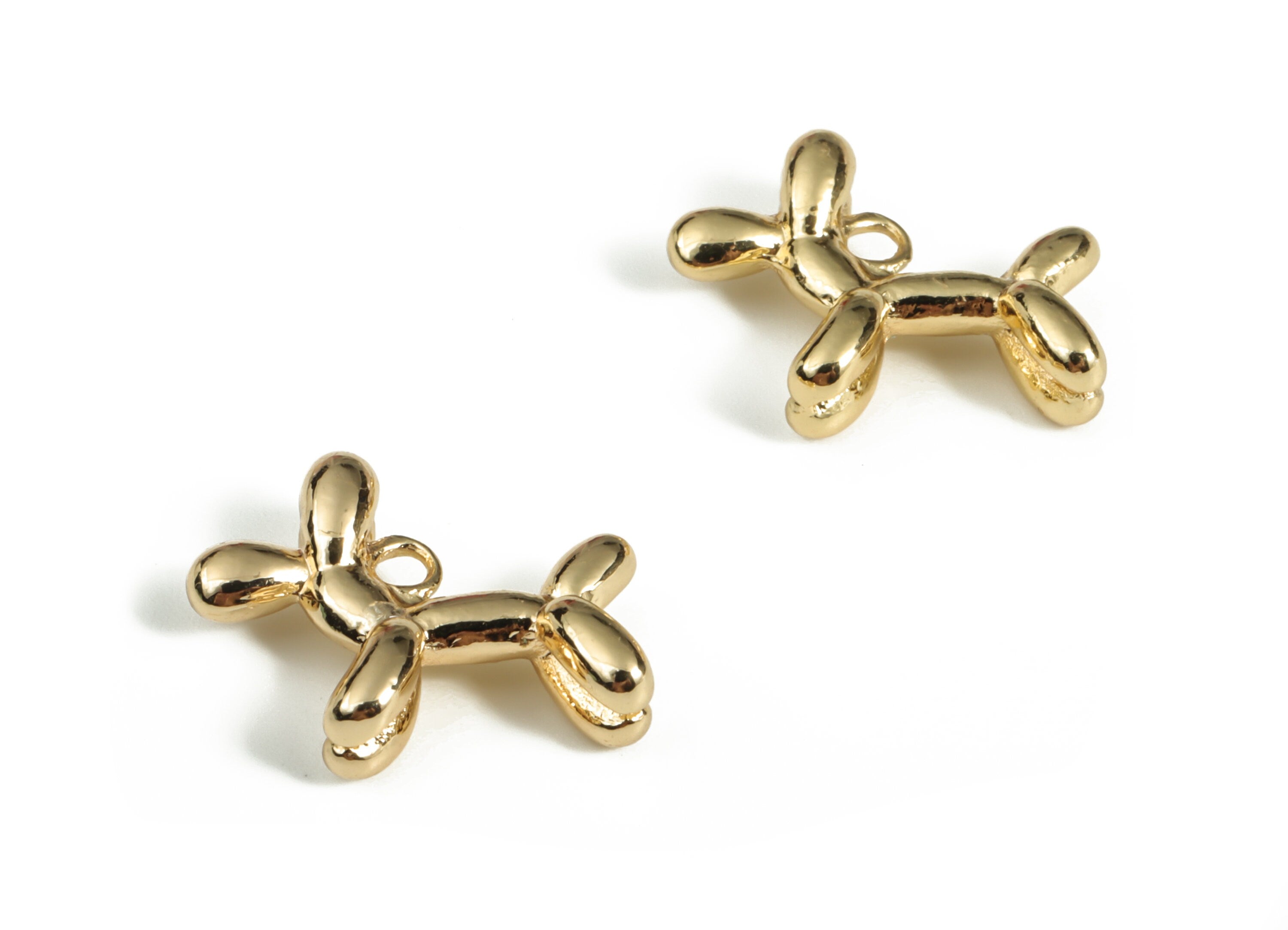 Brass Animal Earring Charms - Gold Animal Pendant - 18K Real Gold Plated Brass - Jewelry Making Supplies - 16.49x13.96x2.62mm - RGP3119 - DOMEDBAZAAR