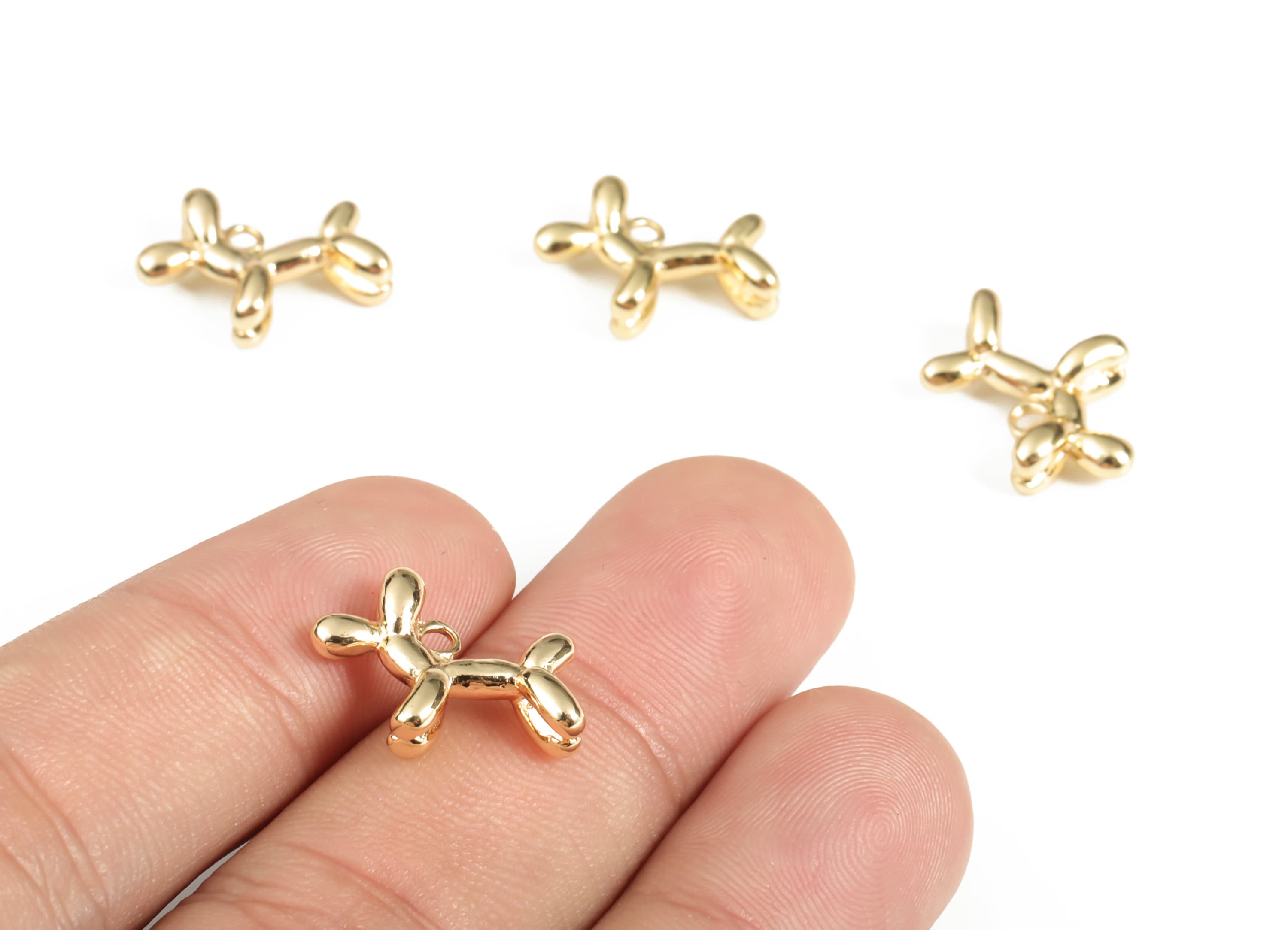 Brass Animal Earring Charms - Gold Animal Pendant - 18K Real Gold Plated Brass - Jewelry Making Supplies - 16.49x13.96x2.62mm - RGP3119 - DOMEDBAZAAR