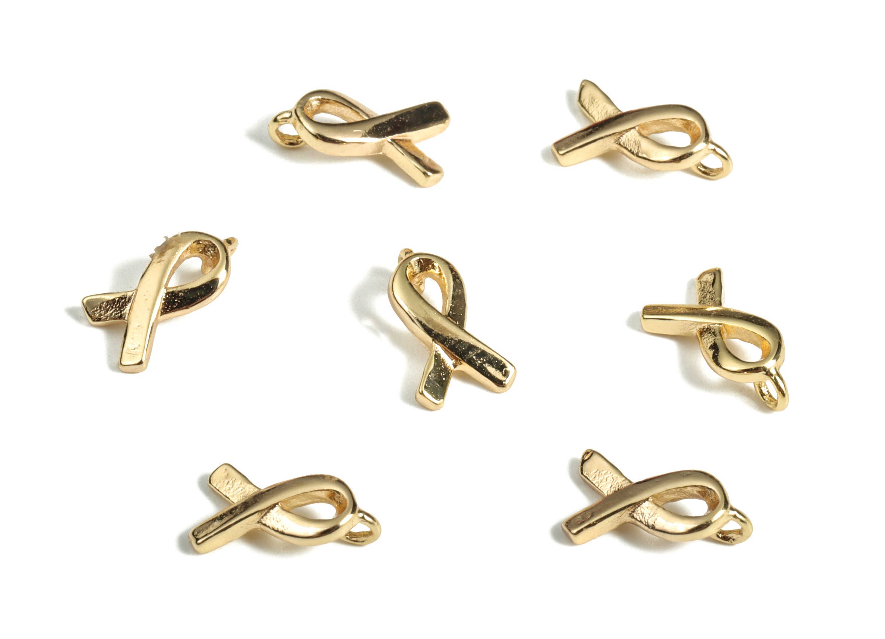 Brass Tie Earring Charms - Gold Tie Pendant - 18K Real Gold Plated Brass - Jewelry Making Supplies - 9.47x5.31x1.34mm - RGP3122 - DOMEDBAZAAR