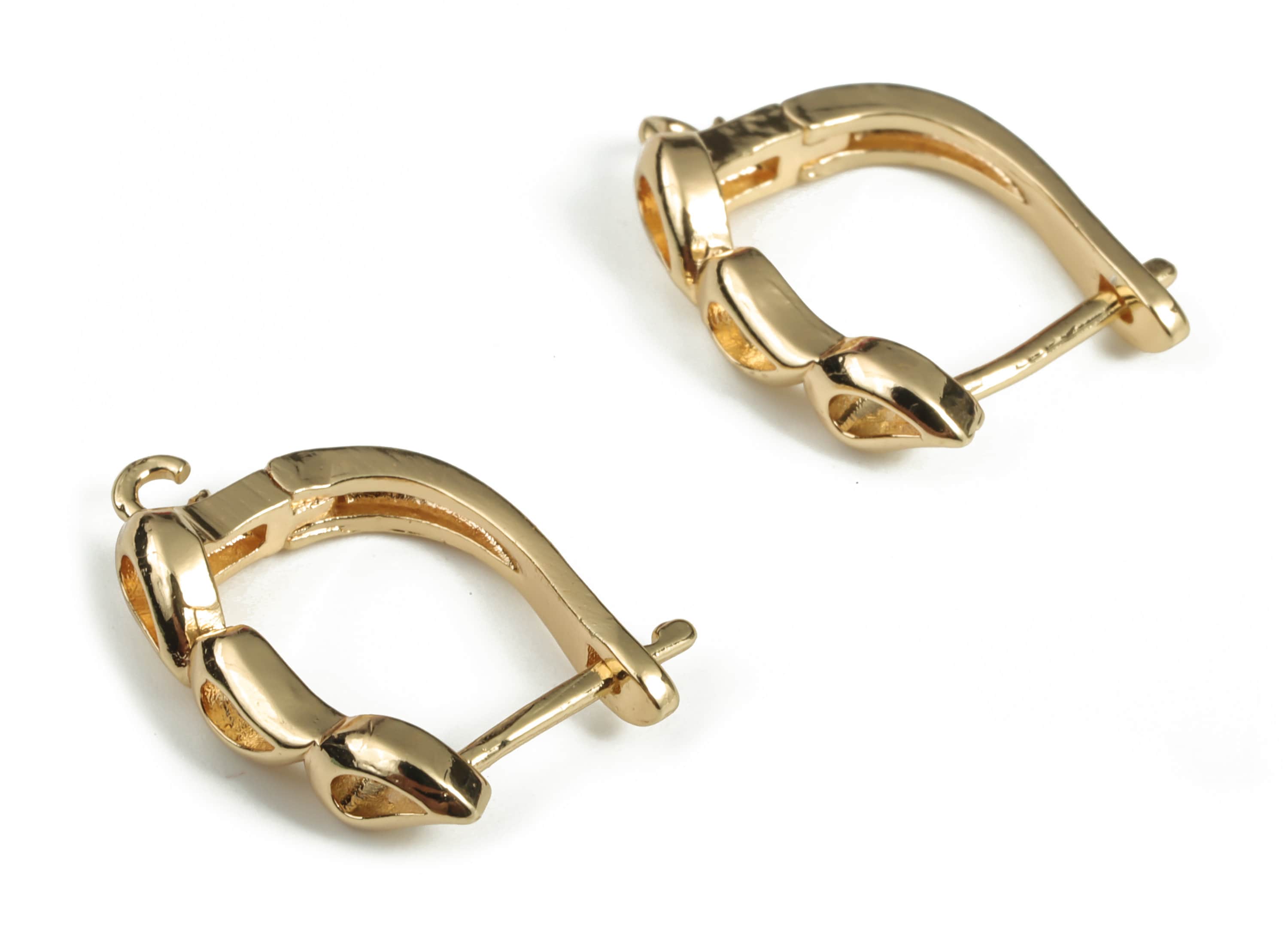 Brass Stud Earring - Drop Stud Earrings - Stainless Steel Stud – Open Ring – 18K Real Gold Plated Brass - 18.76×13.44×3.73mm - RGP3043 - DOMEDBAZAAR
