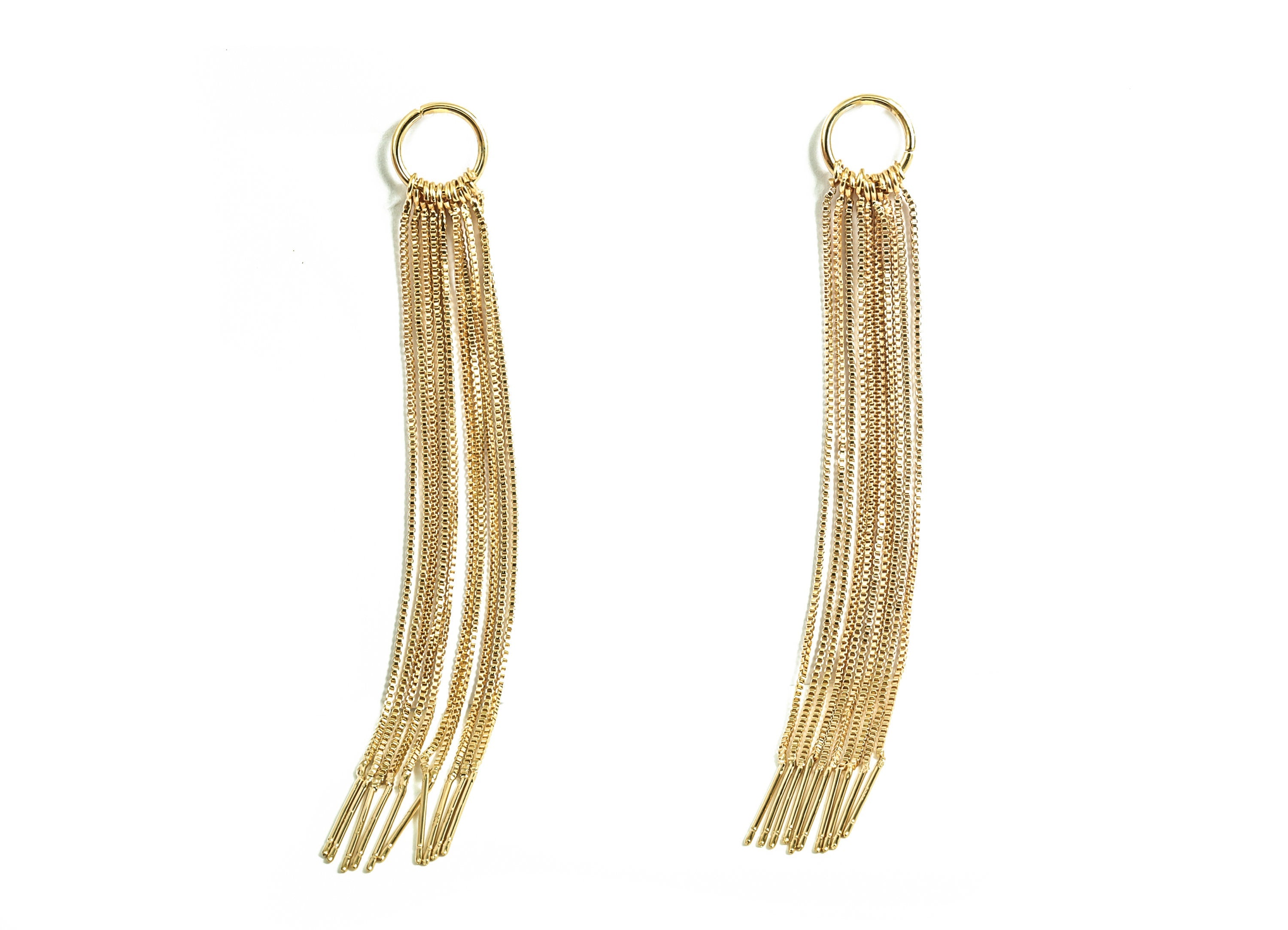 Brass Long Earrings - Statement Earrings -18K Real Gold Plated Brass - Long Gold Earrings- Jewelry Supplies - 87.36x10.24x1.2mm - RGP3125 - DOMEDBAZAAR