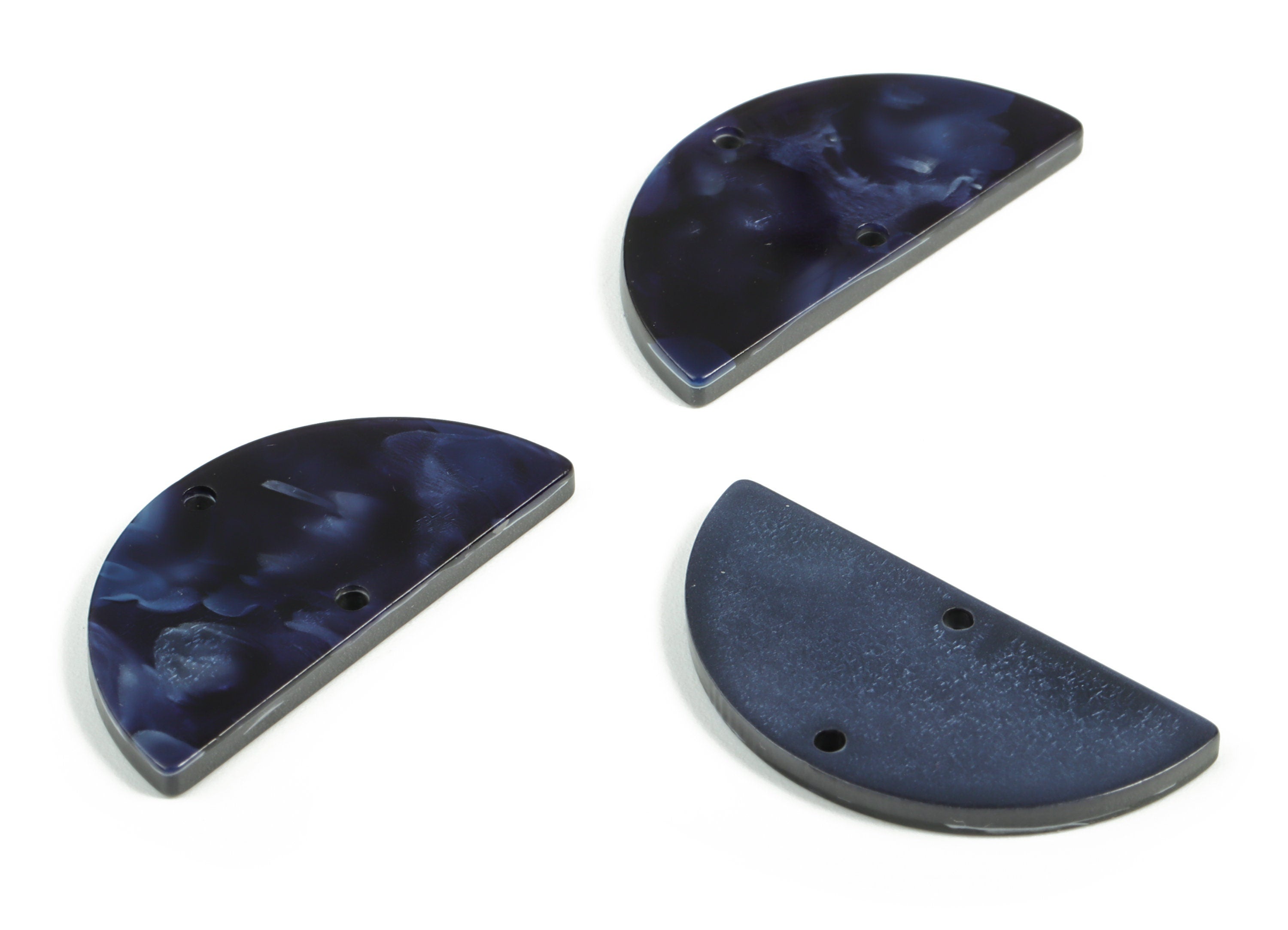 Acrylic Semicircle Earring Connectors - Acrylic Half Moon Charms - 2 Holes - Jewelry Supplies - Color Code:A634 - 34x17x2.5mm - AC1218-A634 - DOMEDBAZAAR