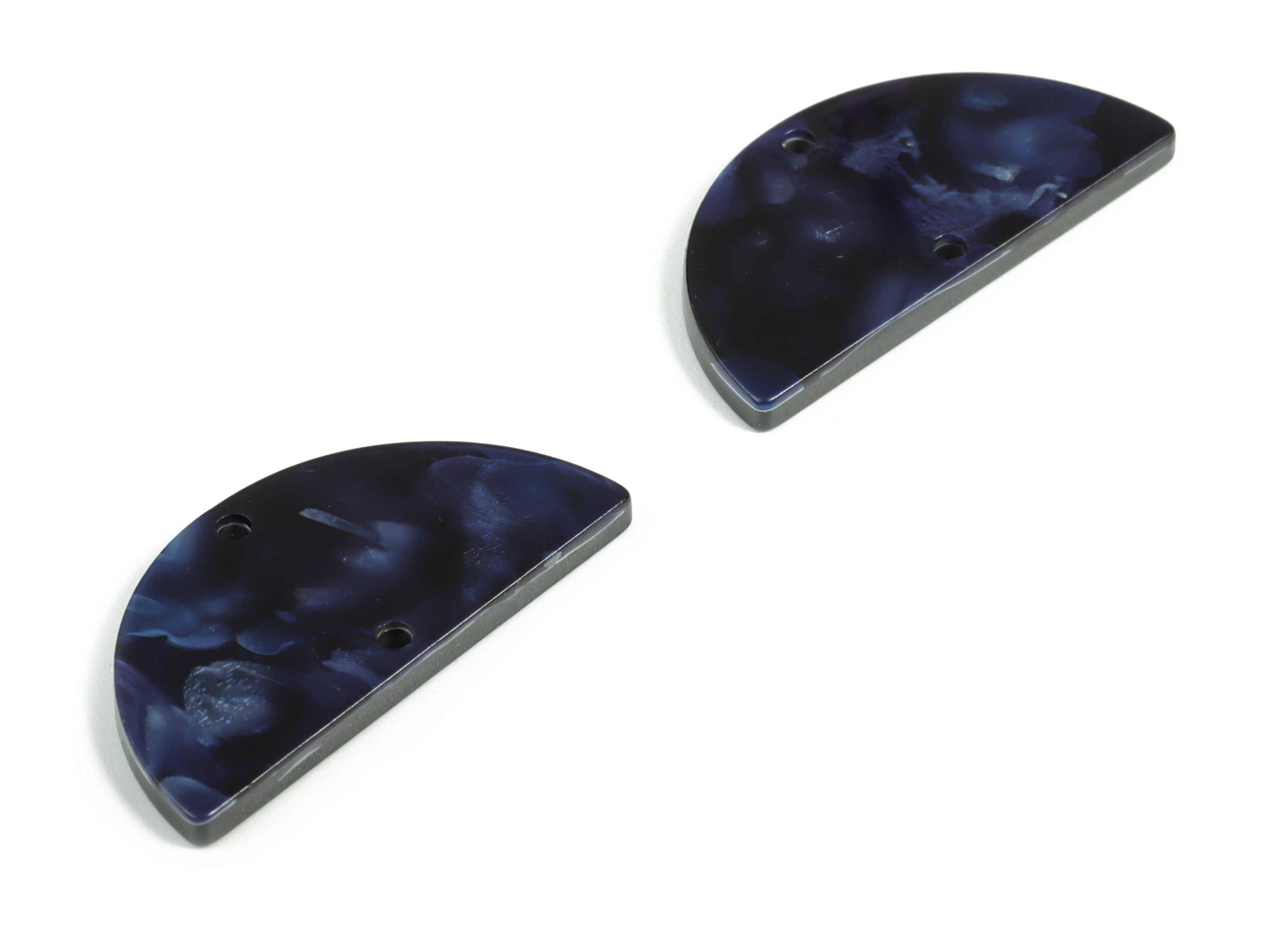 Acrylic Semicircle Earring Connectors - Acrylic Half Moon Charms - 2 Holes - Jewelry Supplies - Color Code:A634 - 34x17x2.5mm - AC1218-A634 - DOMEDBAZAAR