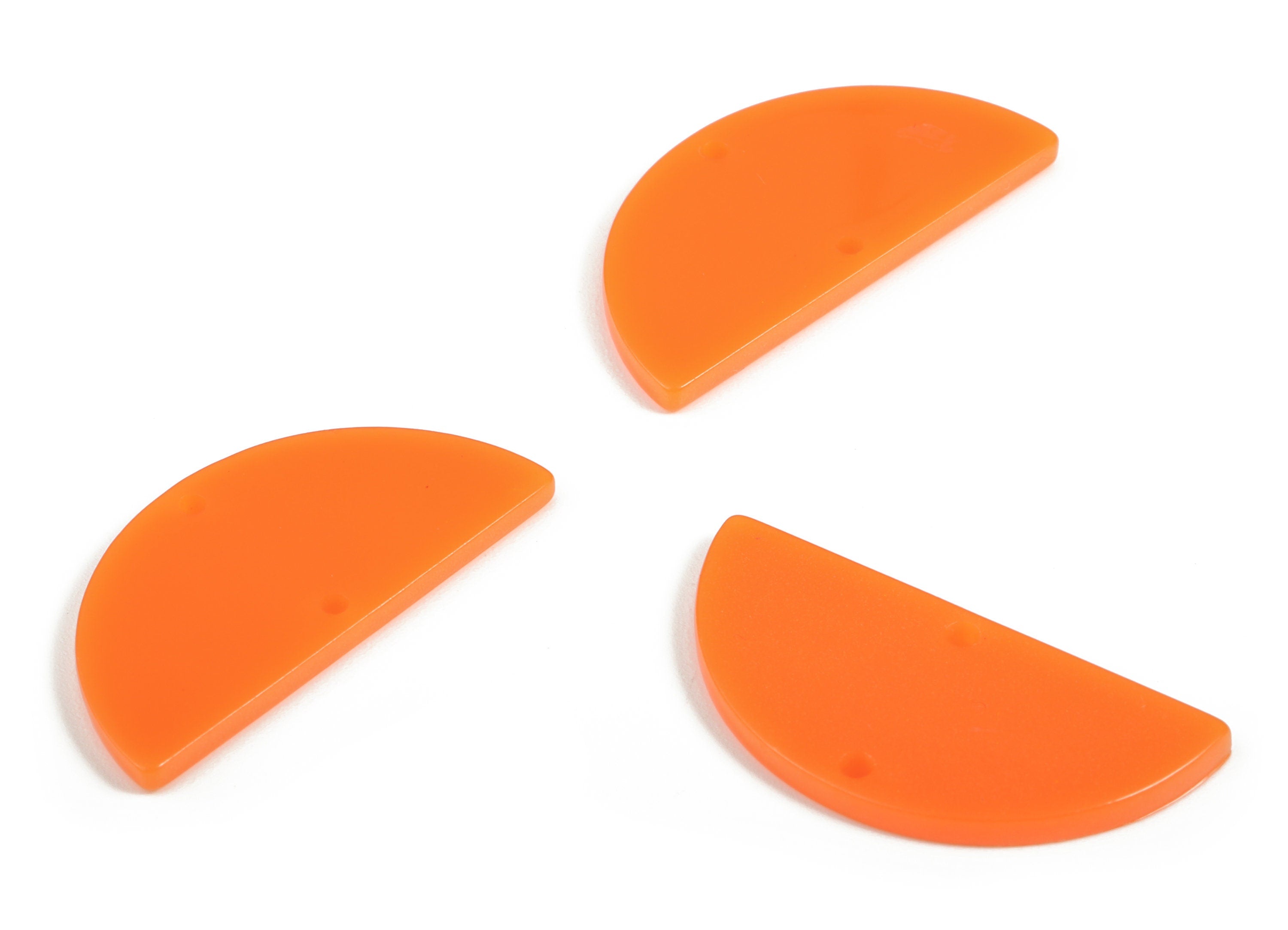 Acrylic Semicircle Earring Connectors - Acrylic Half Moon Charms - 2 Holes - Jewelry Supplies - Color Code:A615 - 34x17x2.2mm - AC1218-A615 - DOMEDBAZAAR