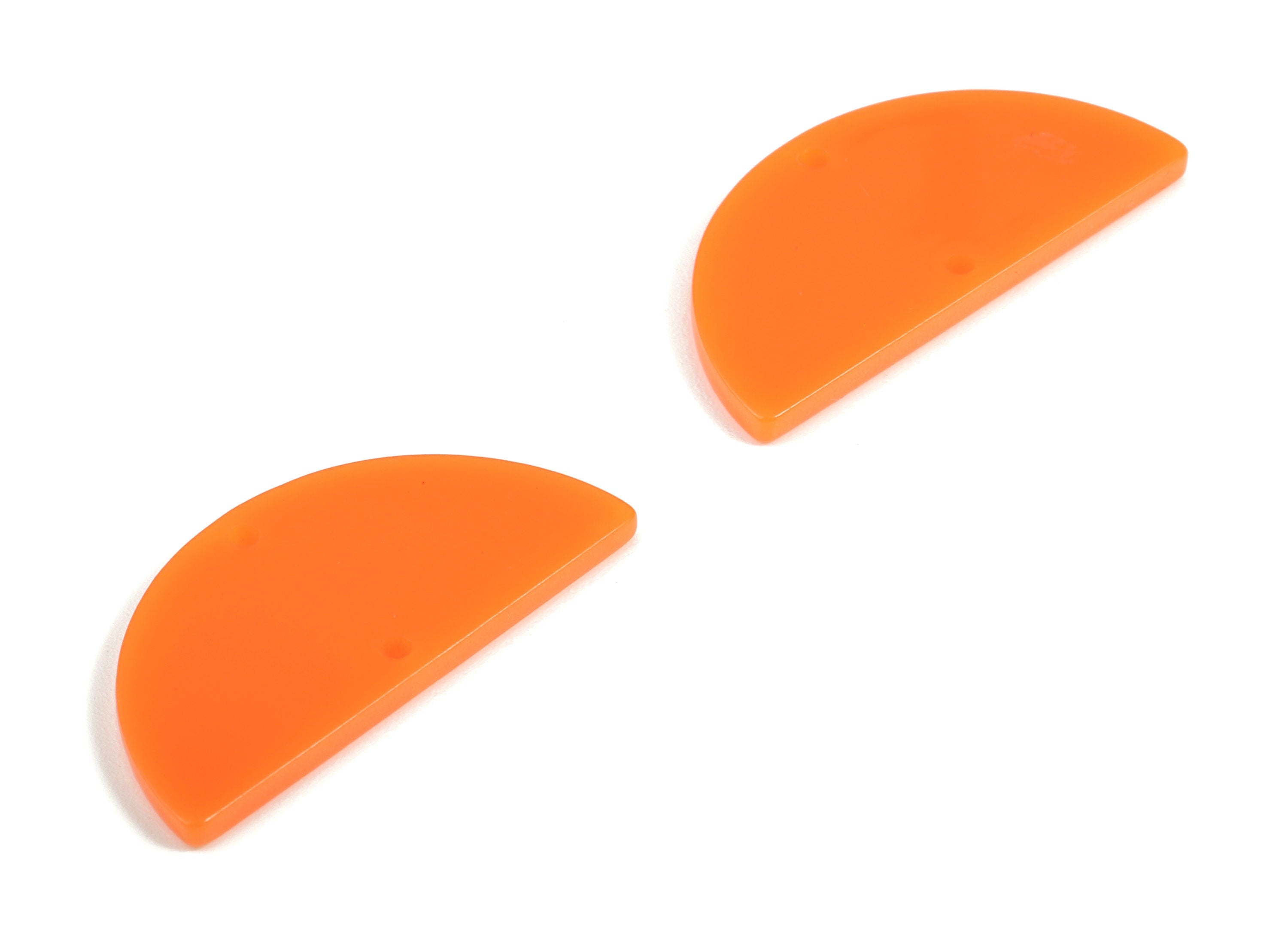 Acrylic Semicircle Earring Connectors - Acrylic Half Moon Charms - 2 Holes - Jewelry Supplies - Color Code:A615 - 34x17x2.2mm - AC1218-A615 - DOMEDBAZAAR
