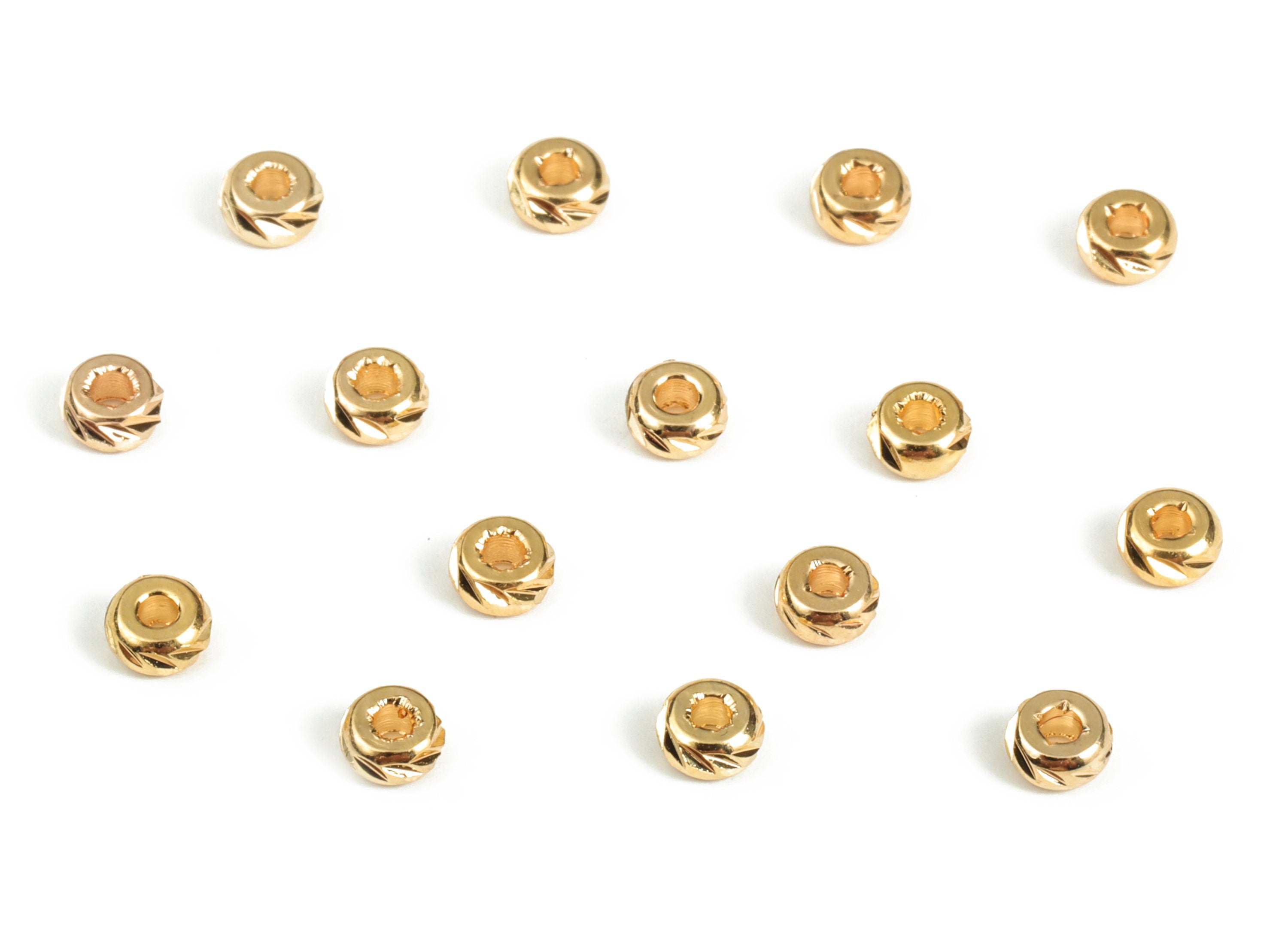 Brass Spacer Ball Beads - Gold Round Spacer Ball Beads - 18K Real Gold Plated Brass - Jewelry Making Supplies - 3.84x2.08mm - RGP3165 - DOMEDBAZAAR