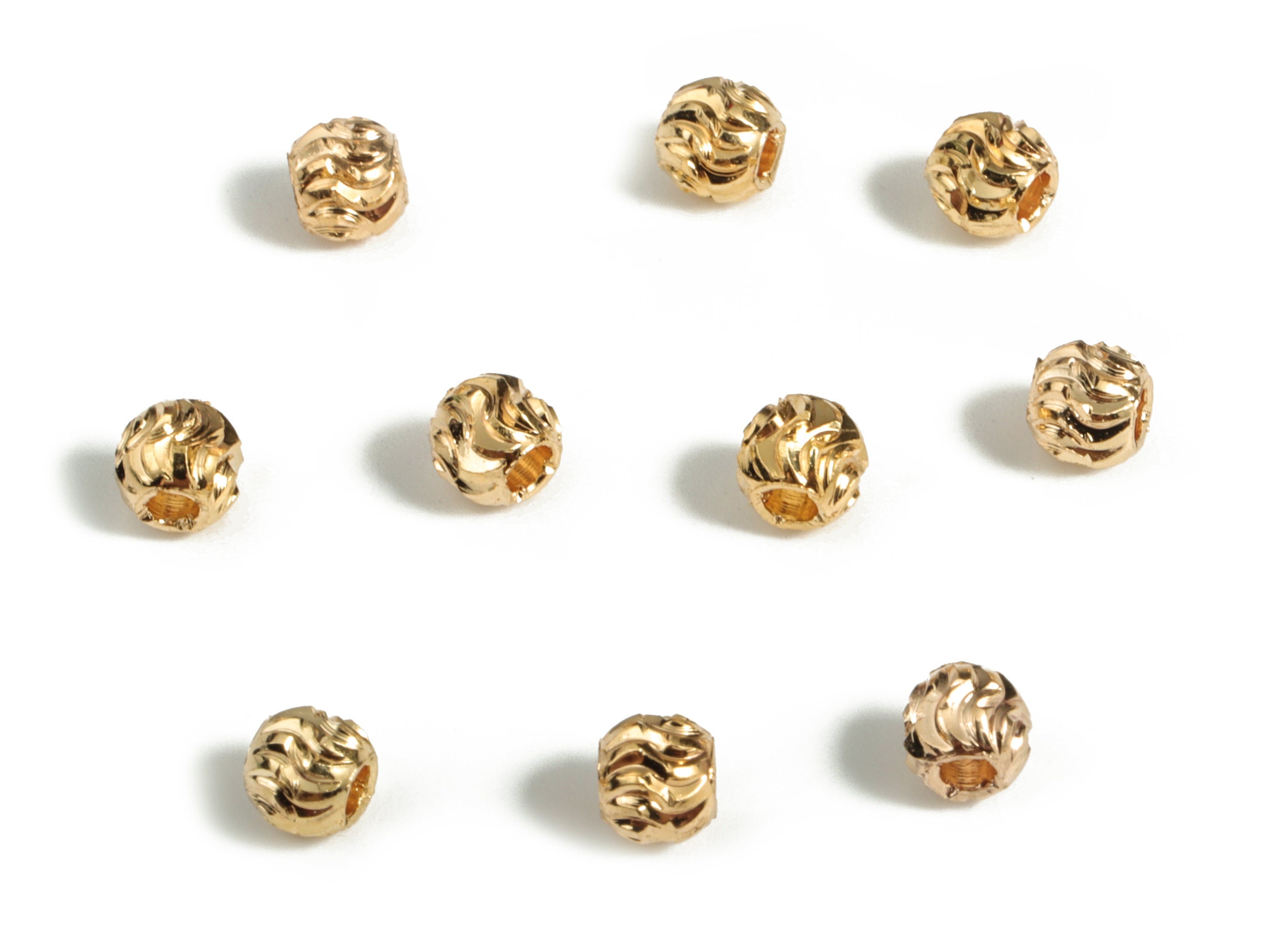 Brass Spacer Ball Beads - Gold Round Spacer Ball Beads - 18K Real Gold Plated Brass - Jewelry Making Supplies - 3.61x3.26mm - RGP3162 - DOMEDBAZAAR