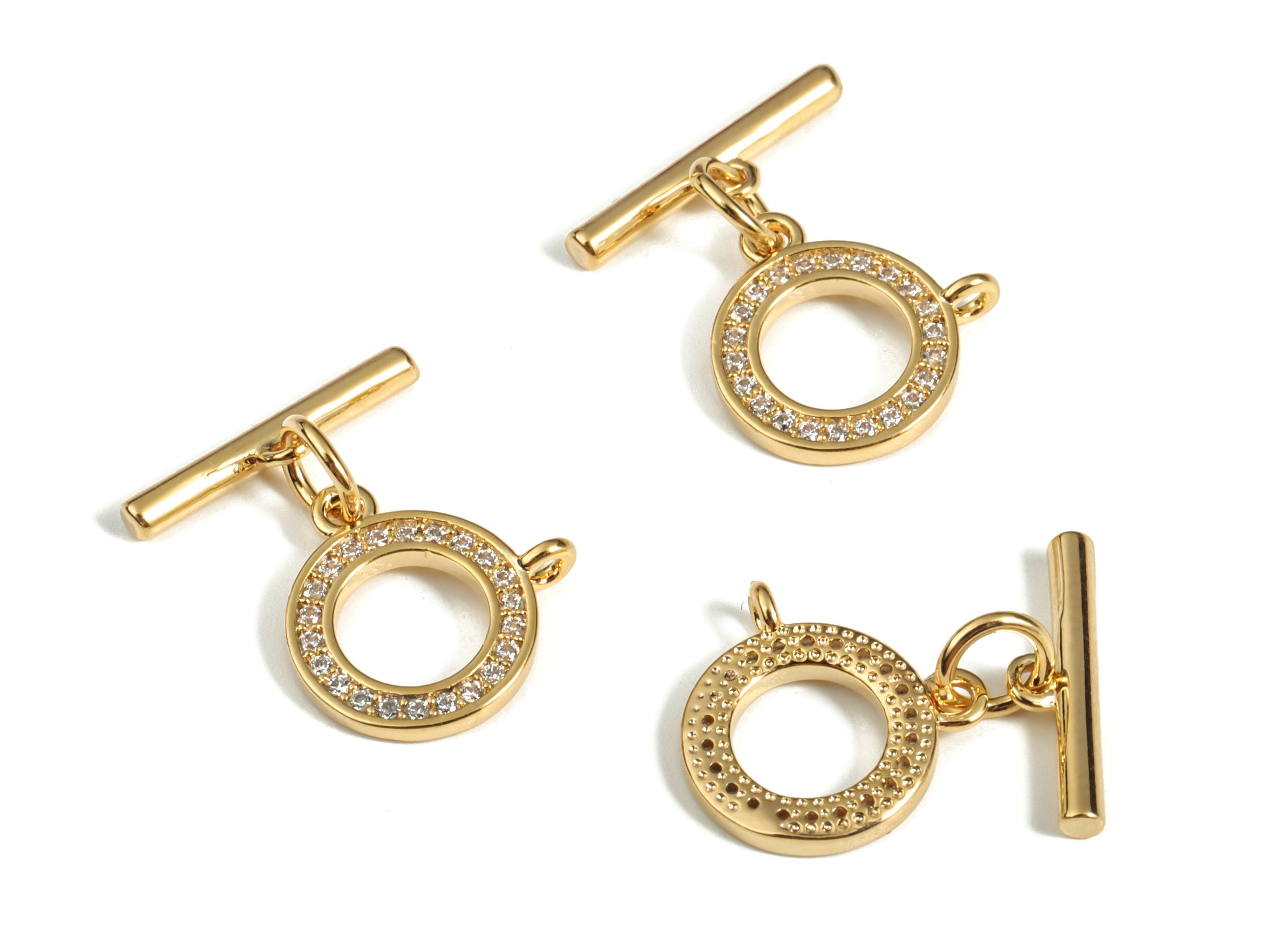 Brass Toggle Clasp - Brass Plated Toggle Clasp Set – 18K  Real Gold Plated Brass – Jewelry Making Supplies - 17.37× 14.05×1.49mm - RGP3054 - DOMEDBAZAAR