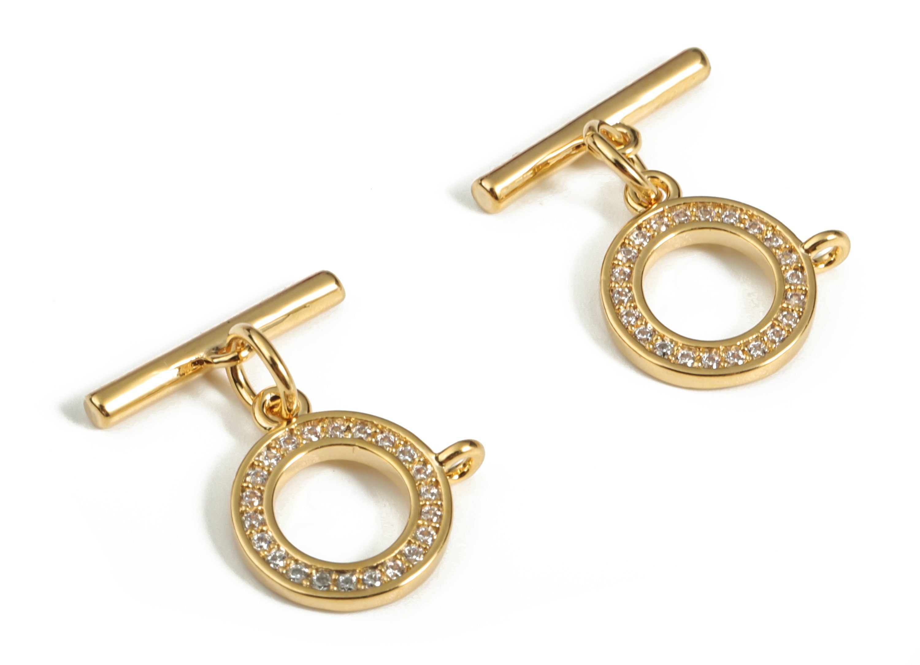 Brass Toggle Clasp - Brass Plated Toggle Clasp Set – 18K  Real Gold Plated Brass – Jewelry Making Supplies - 17.37× 14.05×1.49mm - RGP3054 - DOMEDBAZAAR