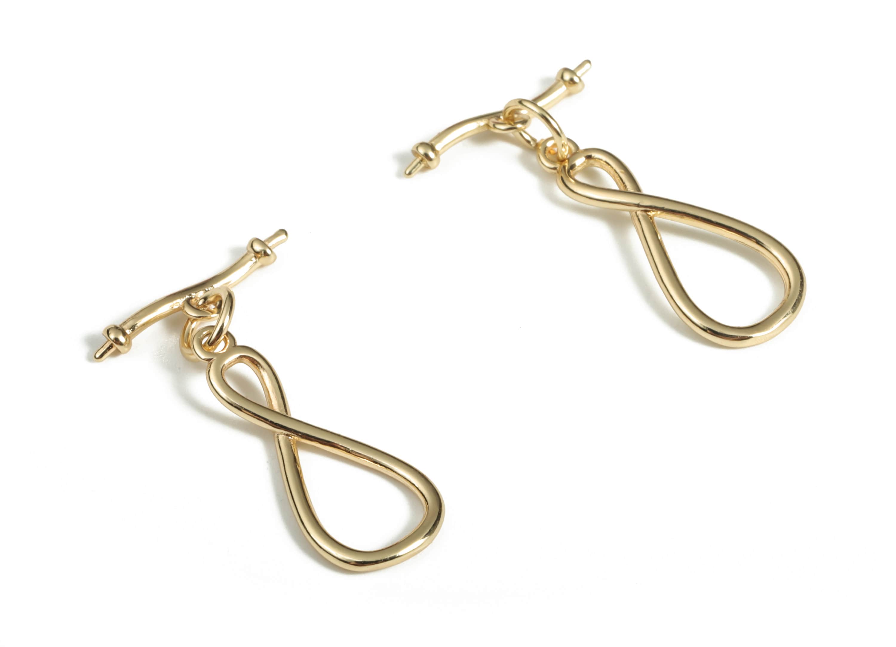 Brass Toggle Clasp - Brass Plated 8 Shape Toggle Clasp Set – 18K Real Gold Plated Brass – Jewelry Supplies - 20.36x4.61x1.38mm - RGP3056 - DOMEDBAZAAR