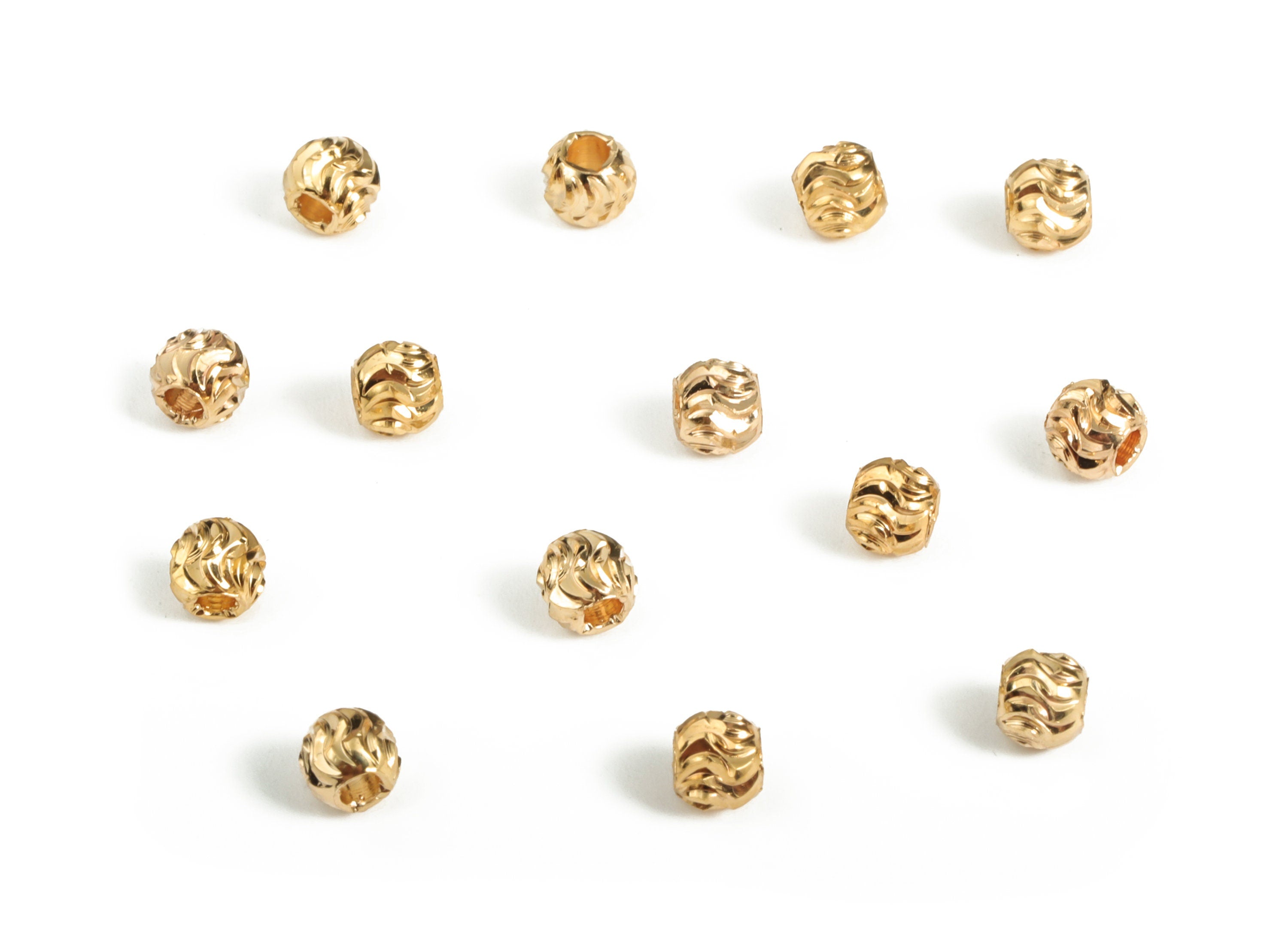 Gold Plated Round Bead - Gold Plated Round Charm - Round Beads - Jewelry Supplies - 18K Real Gold Plated Brass - 1.74x3.7x3.16mm - RGP3069 - DOMEDBAZAAR