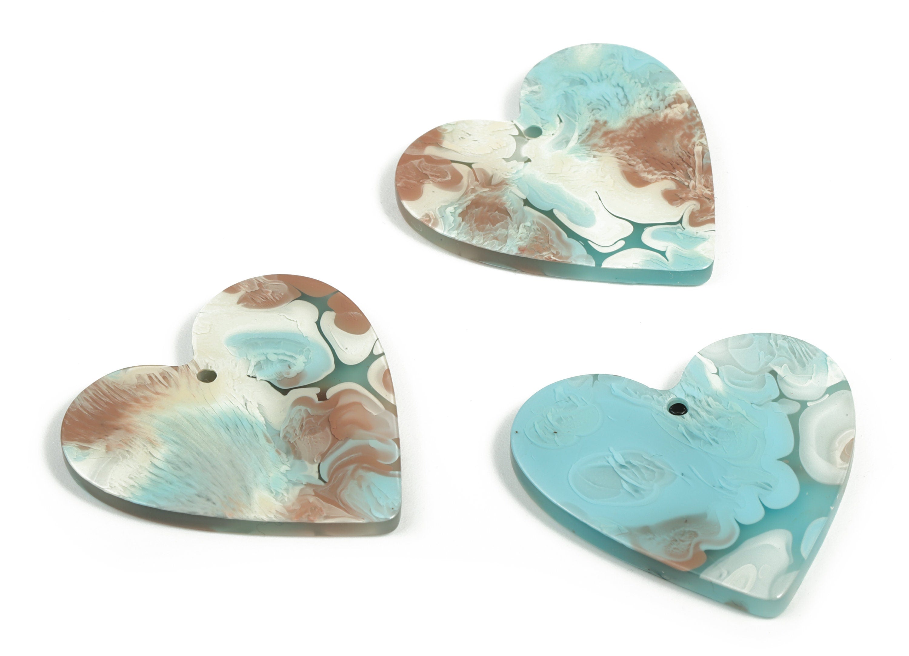 Acrylic Heart Earring Charms - Heart Pendant - Earring Findings - Jewelry Supplies - Color Code: A585 - 31.71x31.18x2.49mm - AC1431-A585 - DOMEDBAZAAR