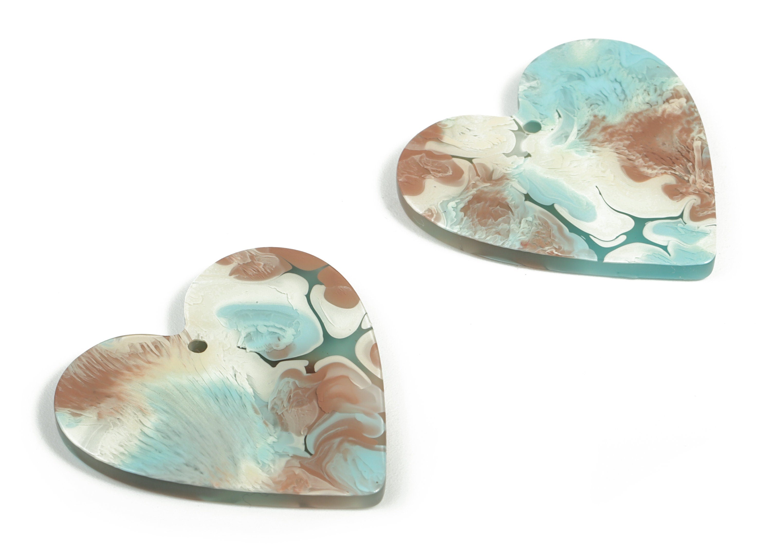 Acrylic Heart Earring Charms - Heart Pendant - Earring Findings - Jewelry Supplies - Color Code: A585 - 31.71x31.18x2.49mm - AC1431-A585 - DOMEDBAZAAR