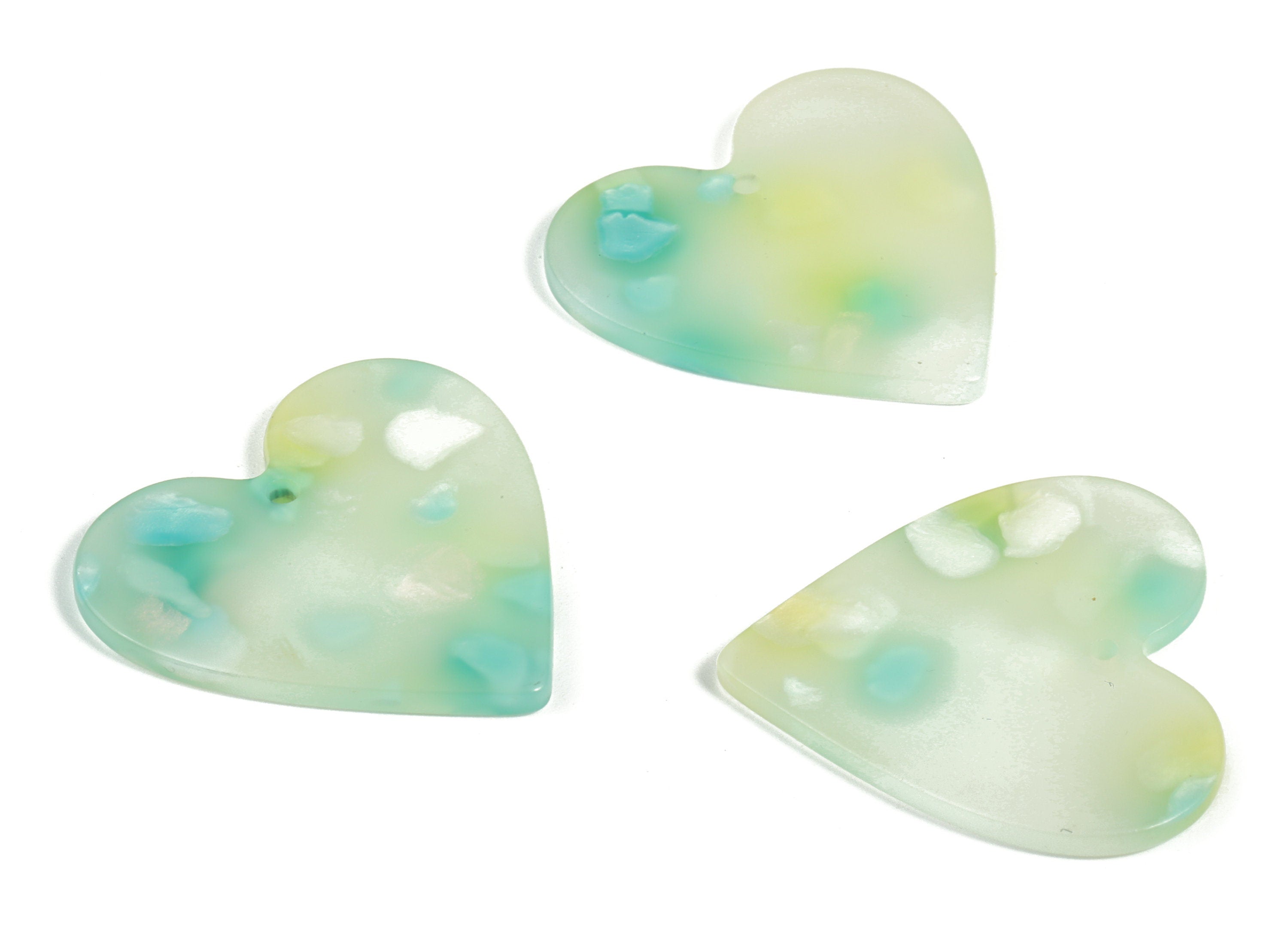 Acrylic Heart Earring Charms - Heart Pendant - Earring Findings - Jewelry Supplies - Color Code: A597 - 31.61x31.15x2.34mm - AC1431-A597 - DOMEDBAZAAR