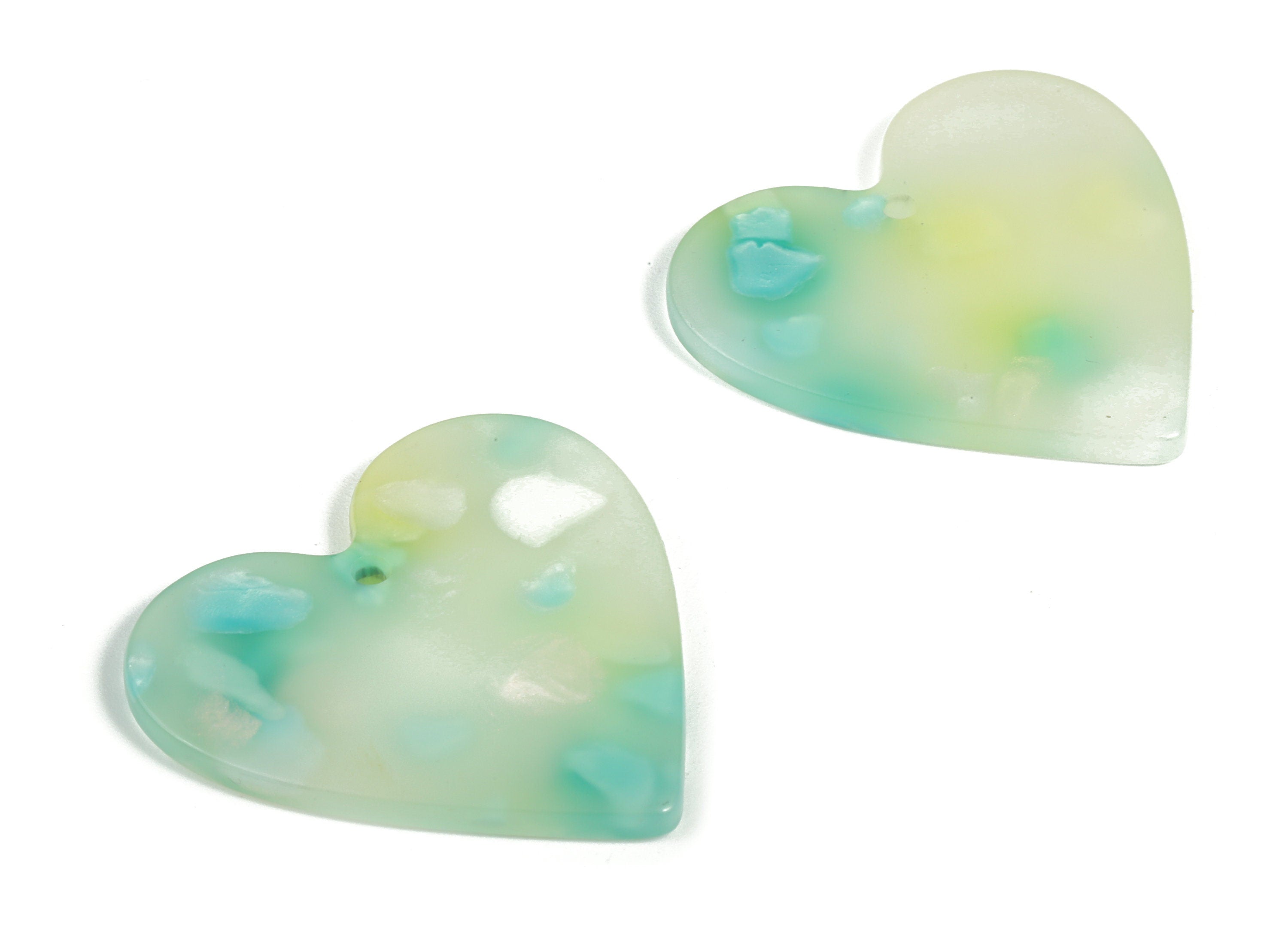 Acrylic Heart Earring Charms - Heart Pendant - Earring Findings - Jewelry Supplies - Color Code: A597 - 31.61x31.15x2.34mm - AC1431-A597 - DOMEDBAZAAR