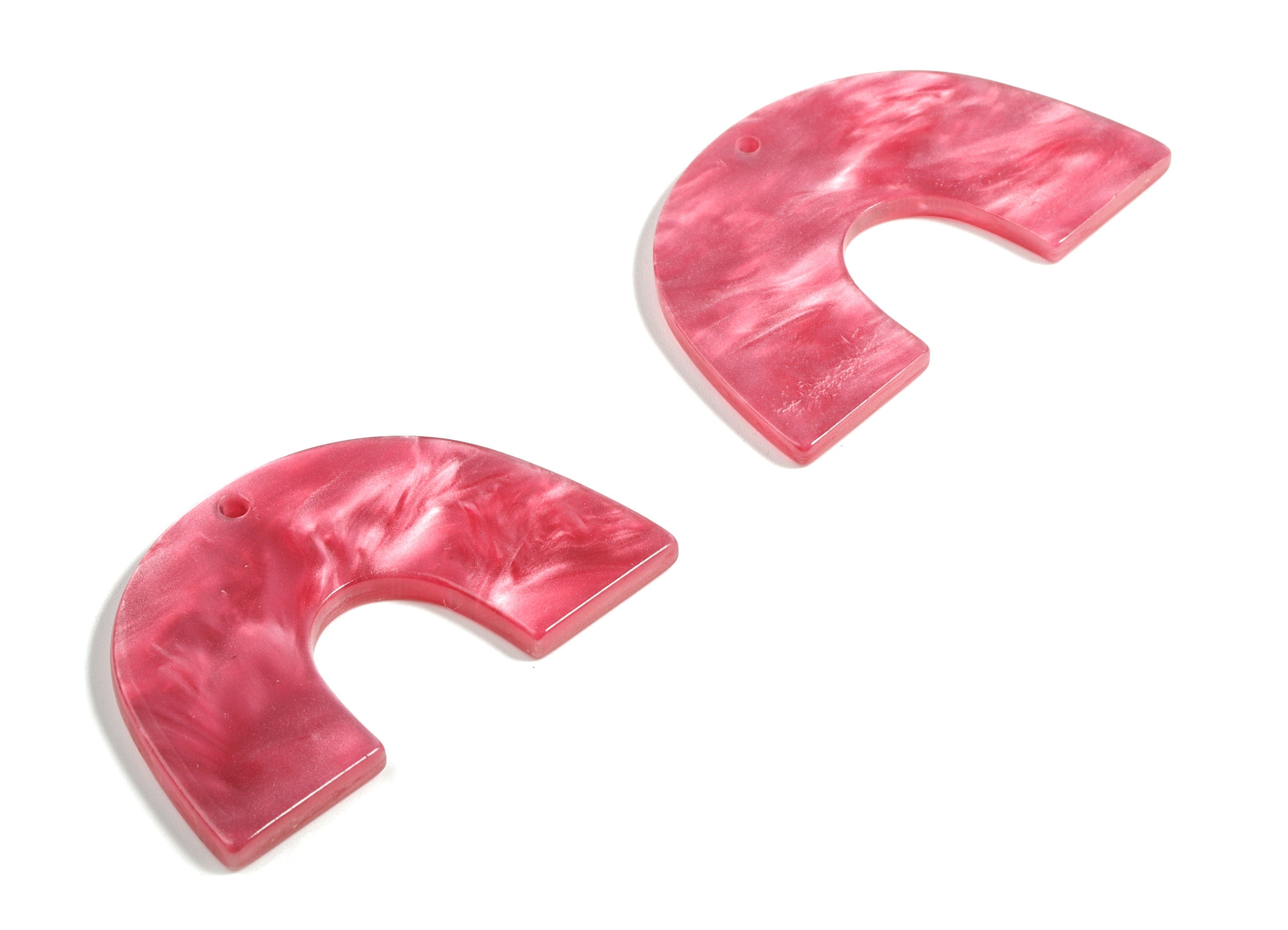 Acrylic Semicircle Earring Charms - Acrylic U Pendant - Jewelry Making Supplies - Color Code:A629 – 40.15x25.68x2.65mm - AC2018-A629 - DOMEDBAZAAR
