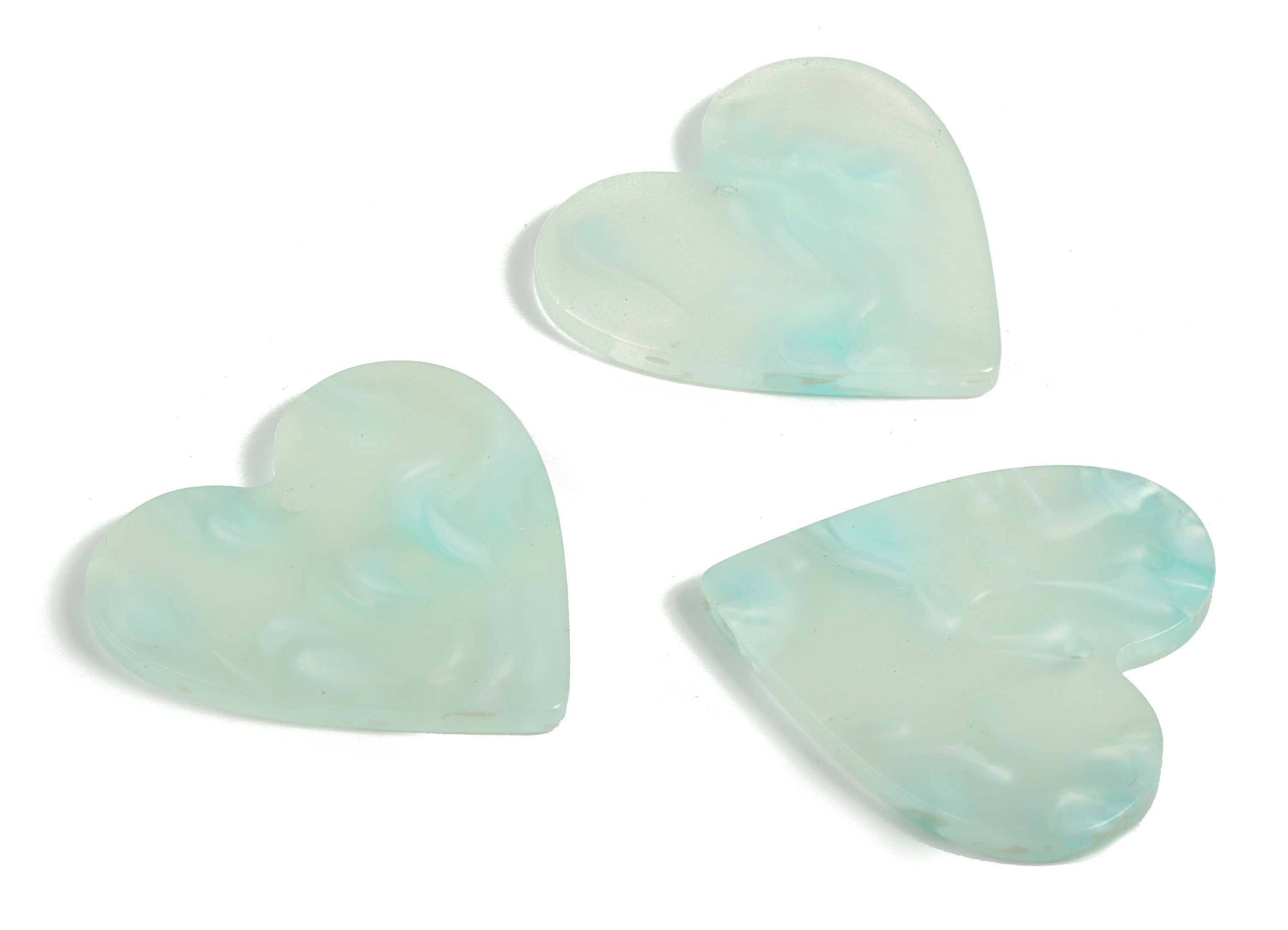 Acrylic Heart Earring Charms - Heart Pendant - Earring Findings - Jewelry Supplies - Color Code: A599 - 31.61x31.2x2.51mm - AC1431-A599 - DOMEDBAZAAR