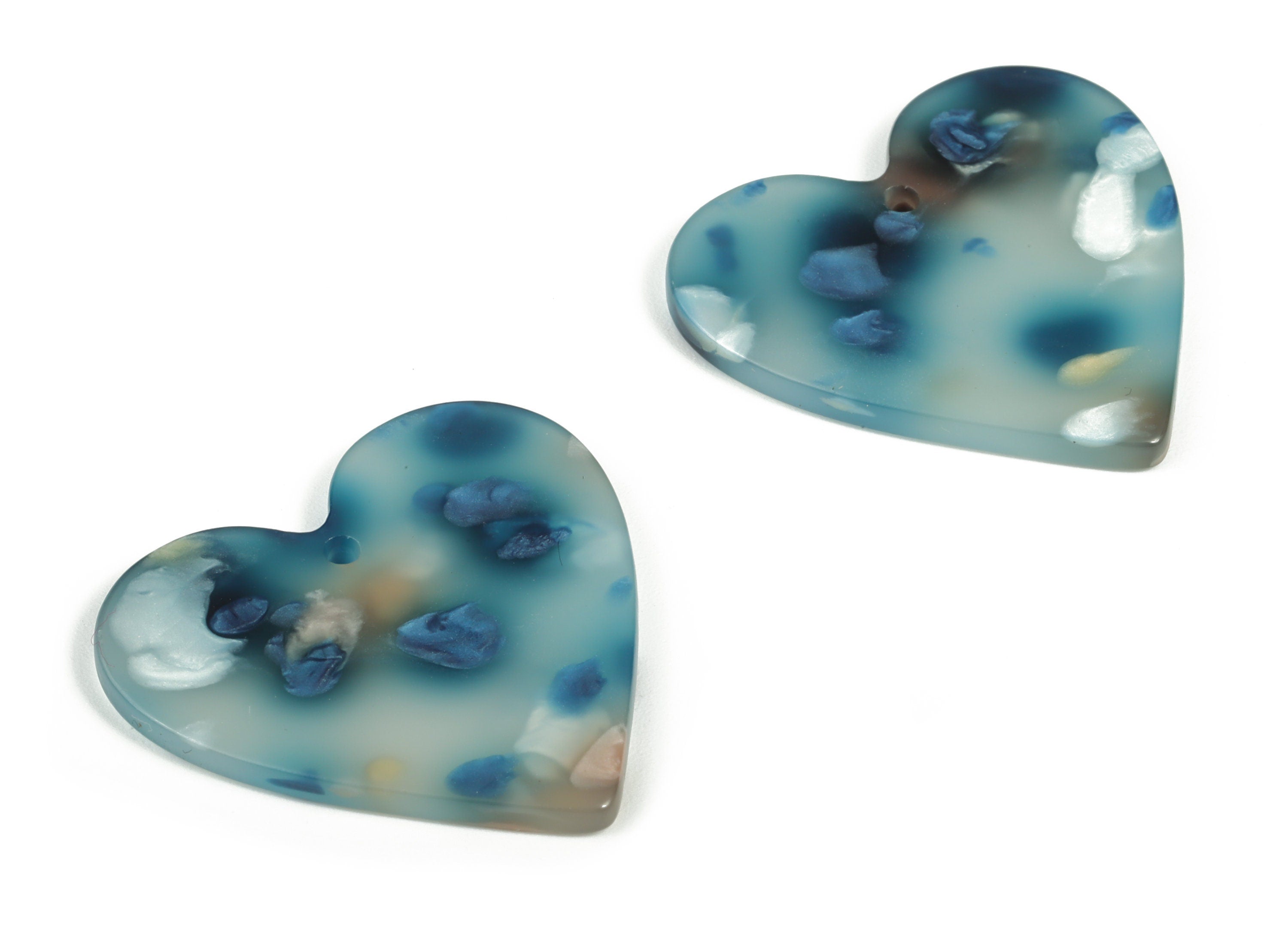 Acrylic Heart Earring Charms - Heart Pendant - Earring Findings - Jewelry Supplies - Color Code: A600 - 31.57x31.01x2.43mm - AC1431-A600 - DOMEDBAZAAR
