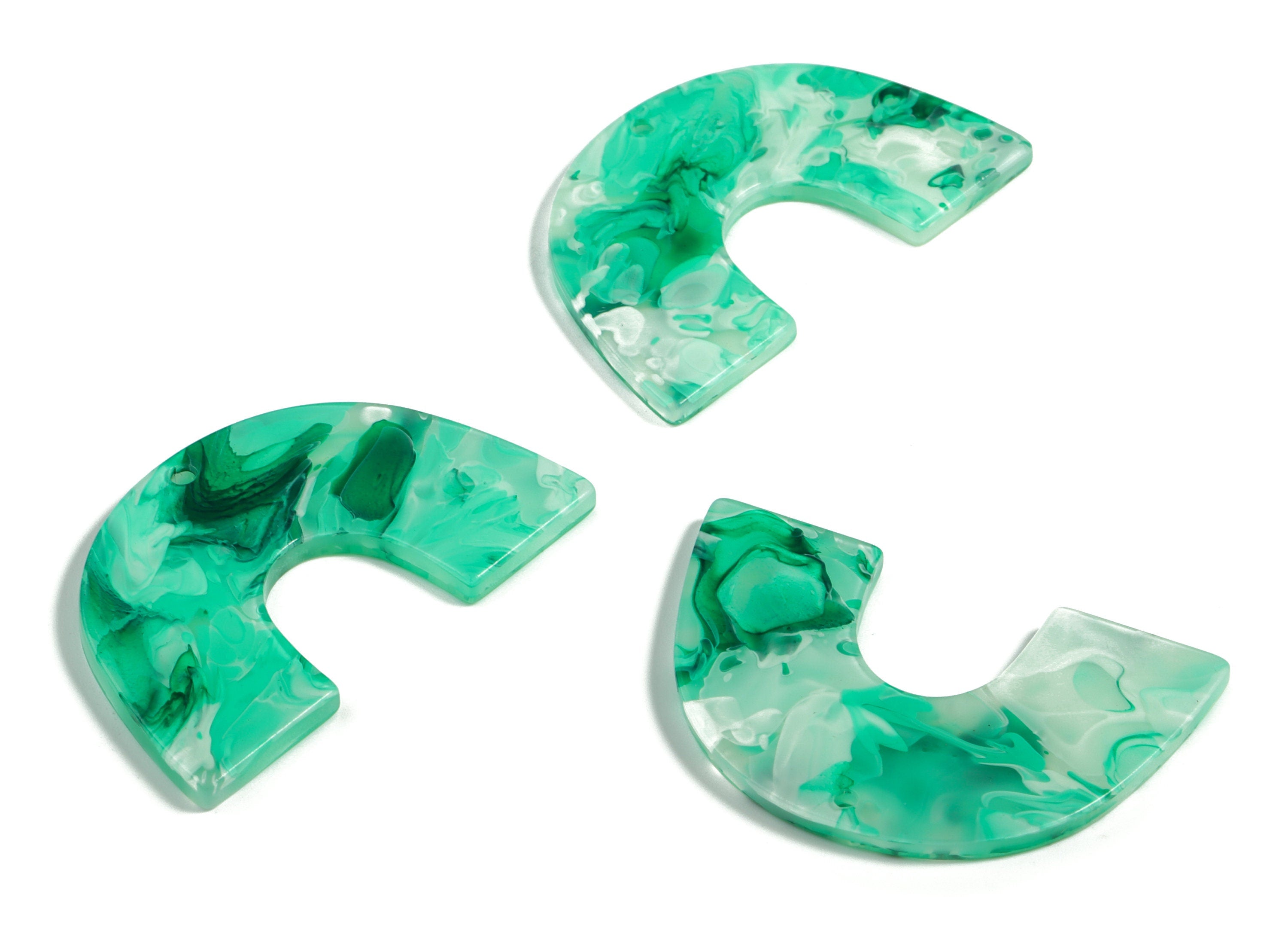 Acrylic Semicircle Earring Charms - Acrylic U Pendant Findings - Jewelry Supplies - Color Code:A603 - 40.31x2567x2.68mm - AC2018-A603 - DOMEDBAZAAR
