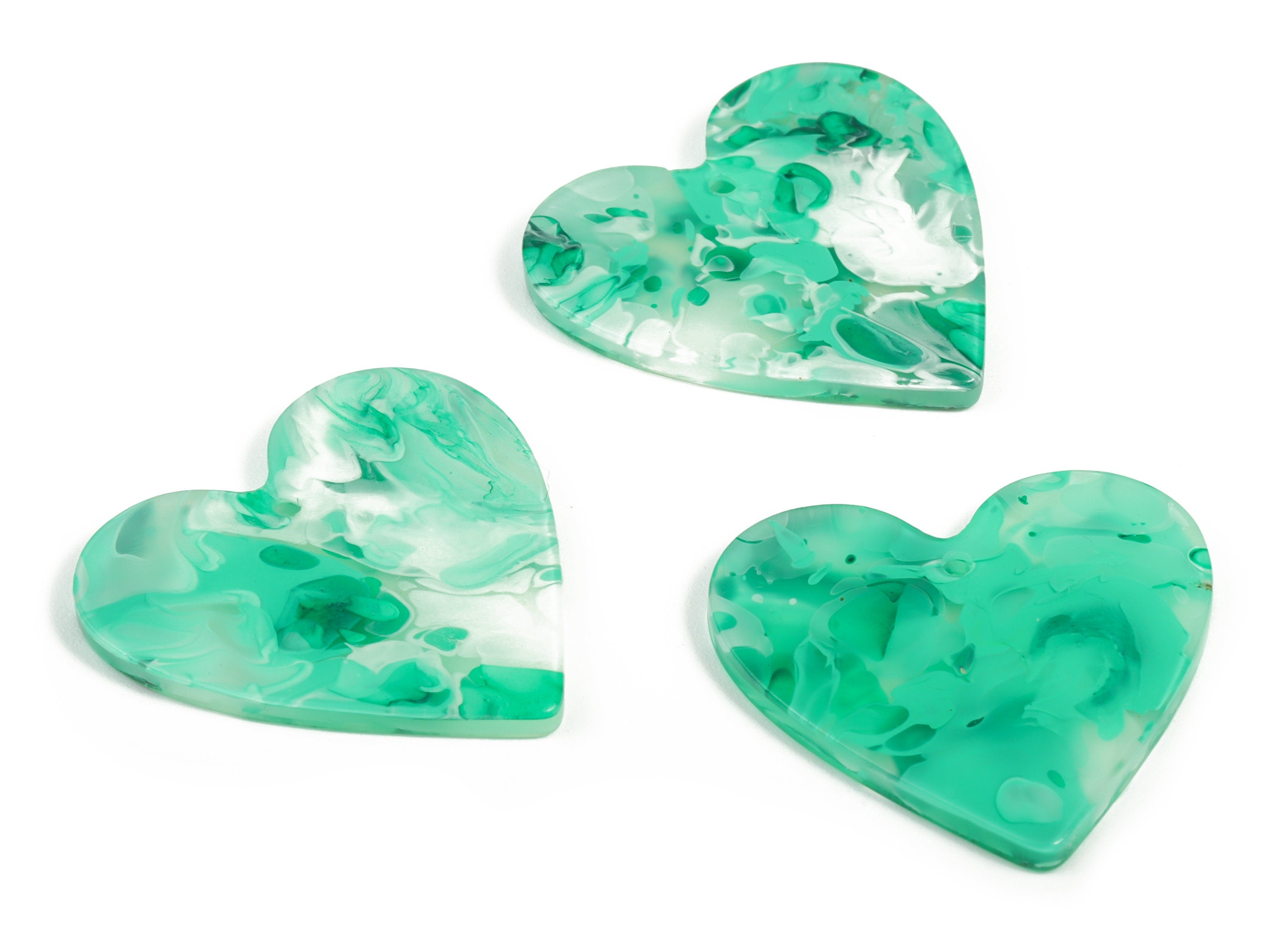 Acrylic Heart Earring Charms - Heart Pendant - Earring Findings - Jewelry Supplies - Color Code: A603 - 31.69x31.25x2.55mm - AC1431-A603 - DOMEDBAZAAR