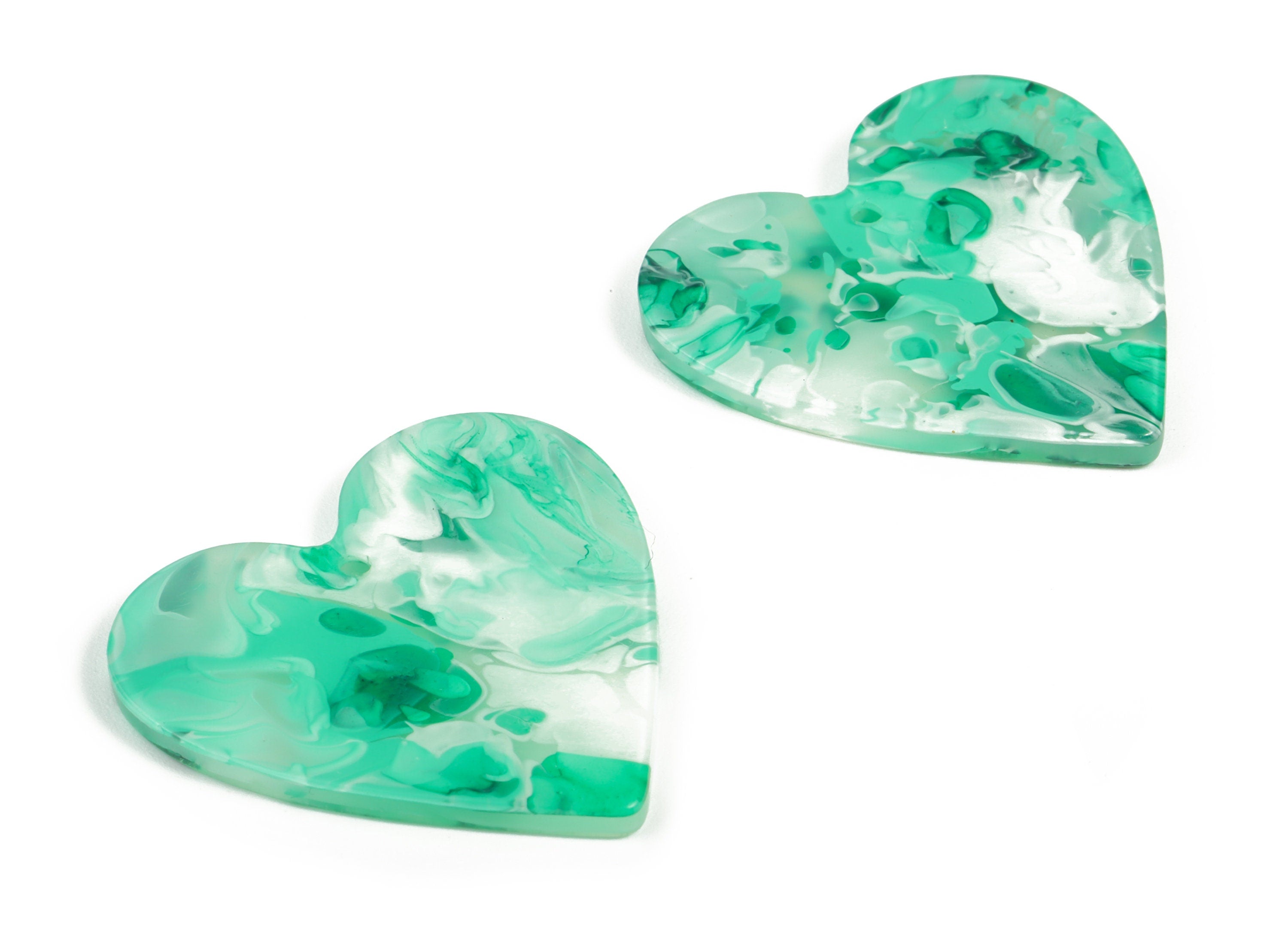Acrylic Heart Earring Charms - Heart Pendant - Earring Findings - Jewelry Supplies - Color Code: A603 - 31.69x31.25x2.55mm - AC1431-A603 - DOMEDBAZAAR
