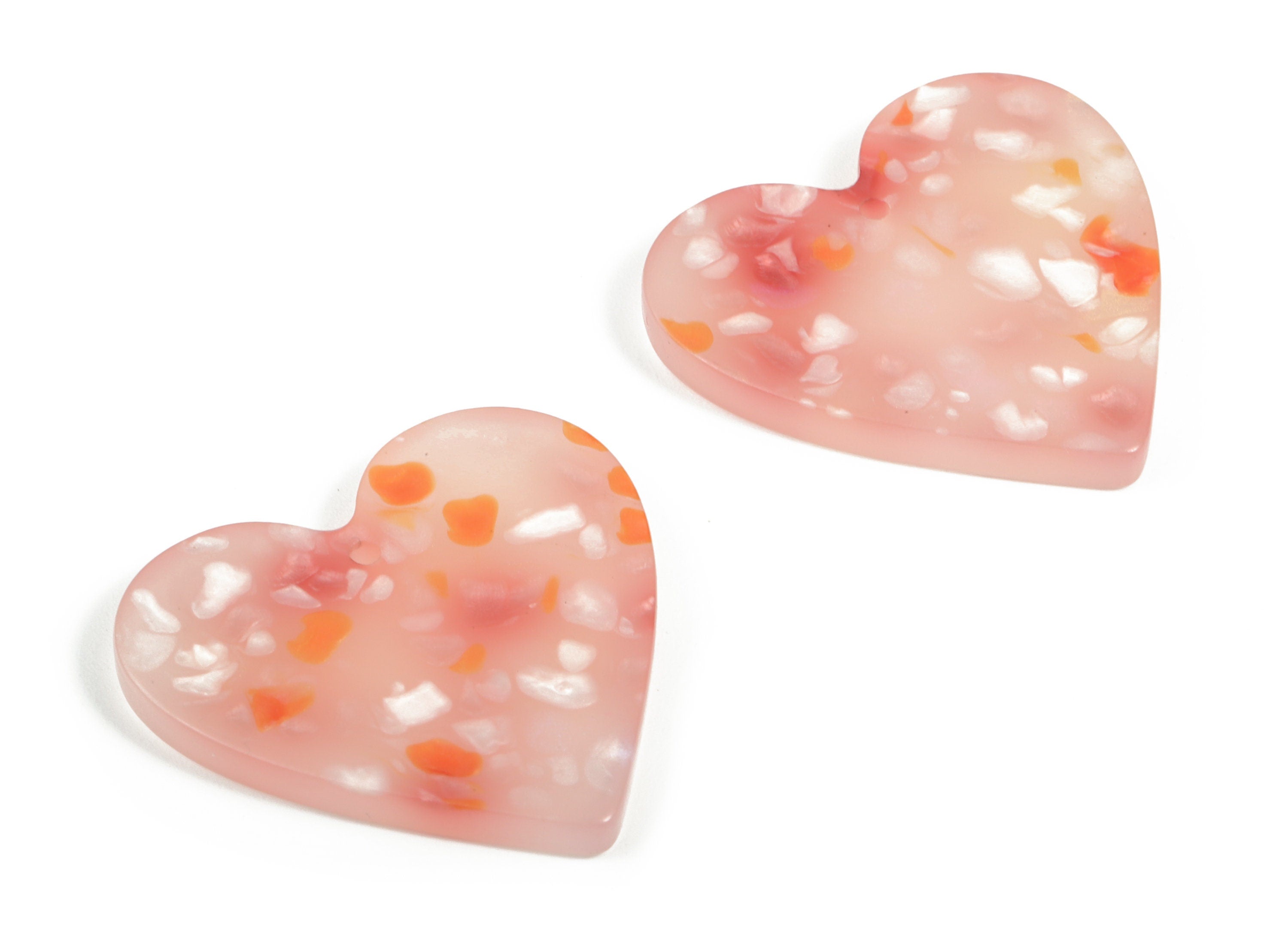 Acrylic Heart Earring Charms - Heart Pendant - Earring Findings - Jewelry Supplies - Color Code: A604 - 31.7x31.06x3.03mm - AC1431-A604 - DOMEDBAZAAR