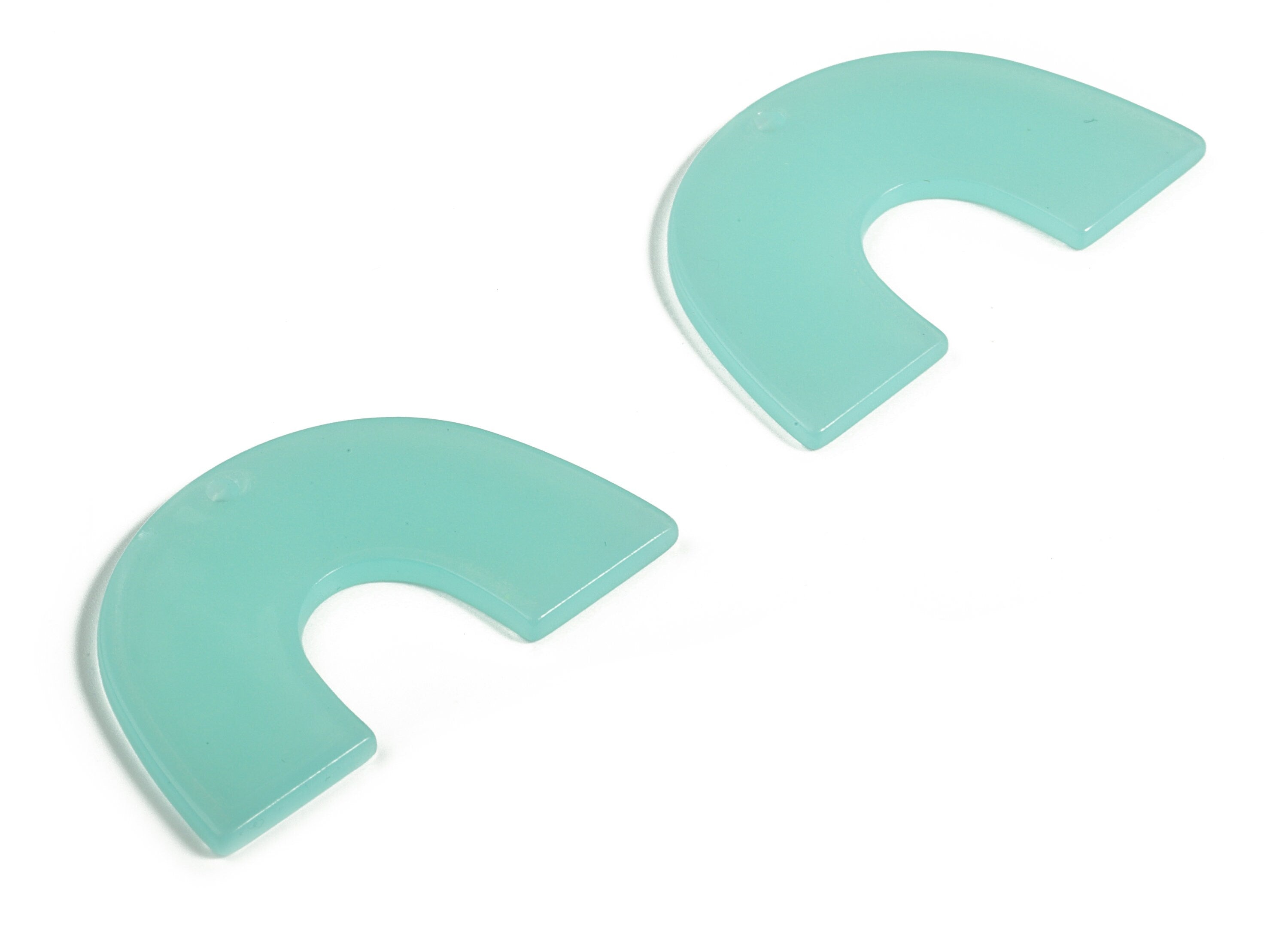 Acrylic Semicircle Earring Charms - Acrylic U Pendant Findings - Jewelry Supplies - Color Code: A612 - 40.19x25.69x2.02mm - AC2018-A612 - DOMEDBAZAAR