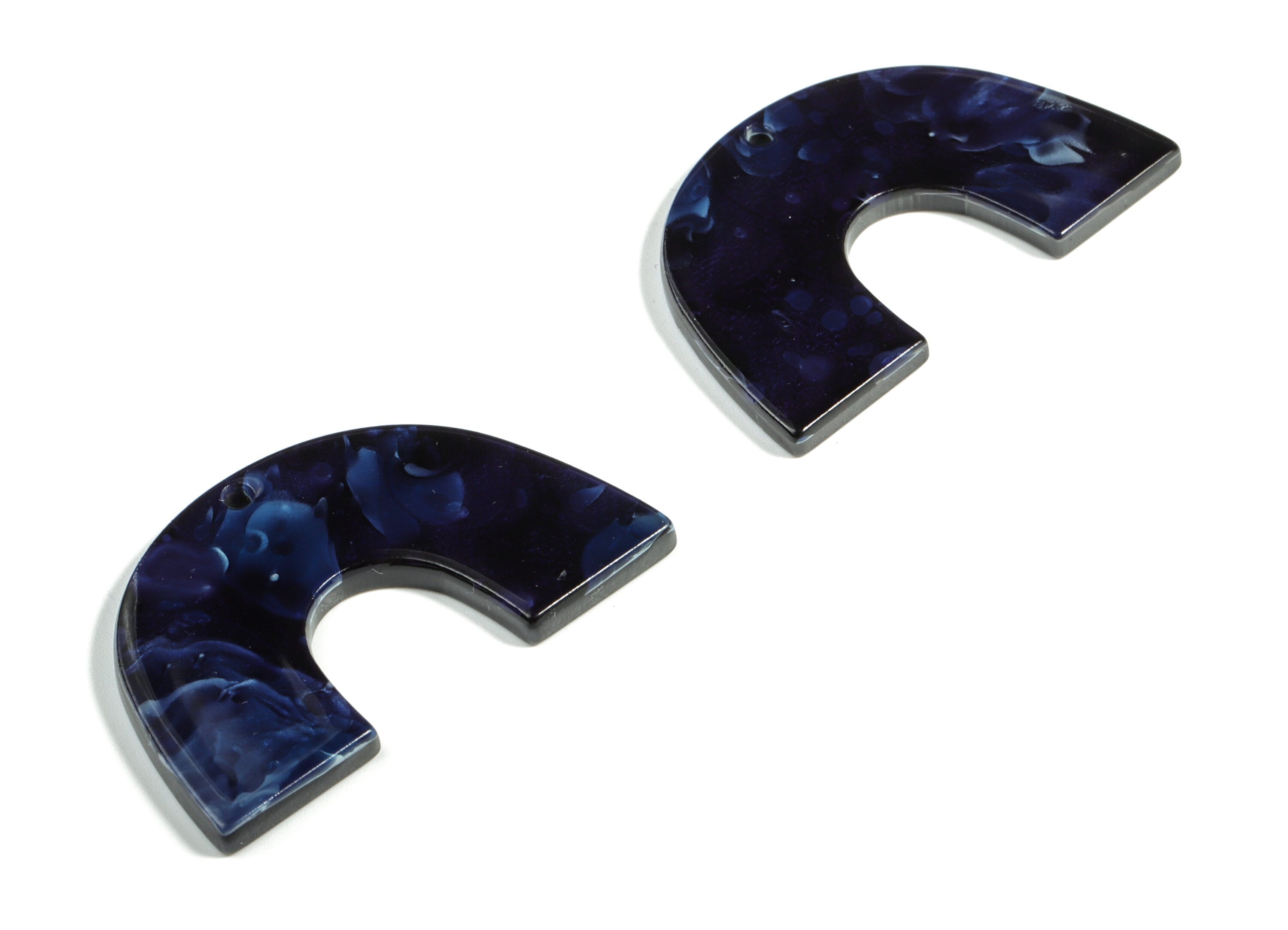 Acrylic Semicircle Earring Charm - Acrylic U Pendant - Earring Finding - Jewelry Supplies - Color Code:A634 - 40x25.82x2.65mm - AC2018-A634 - DOMEDBAZAAR