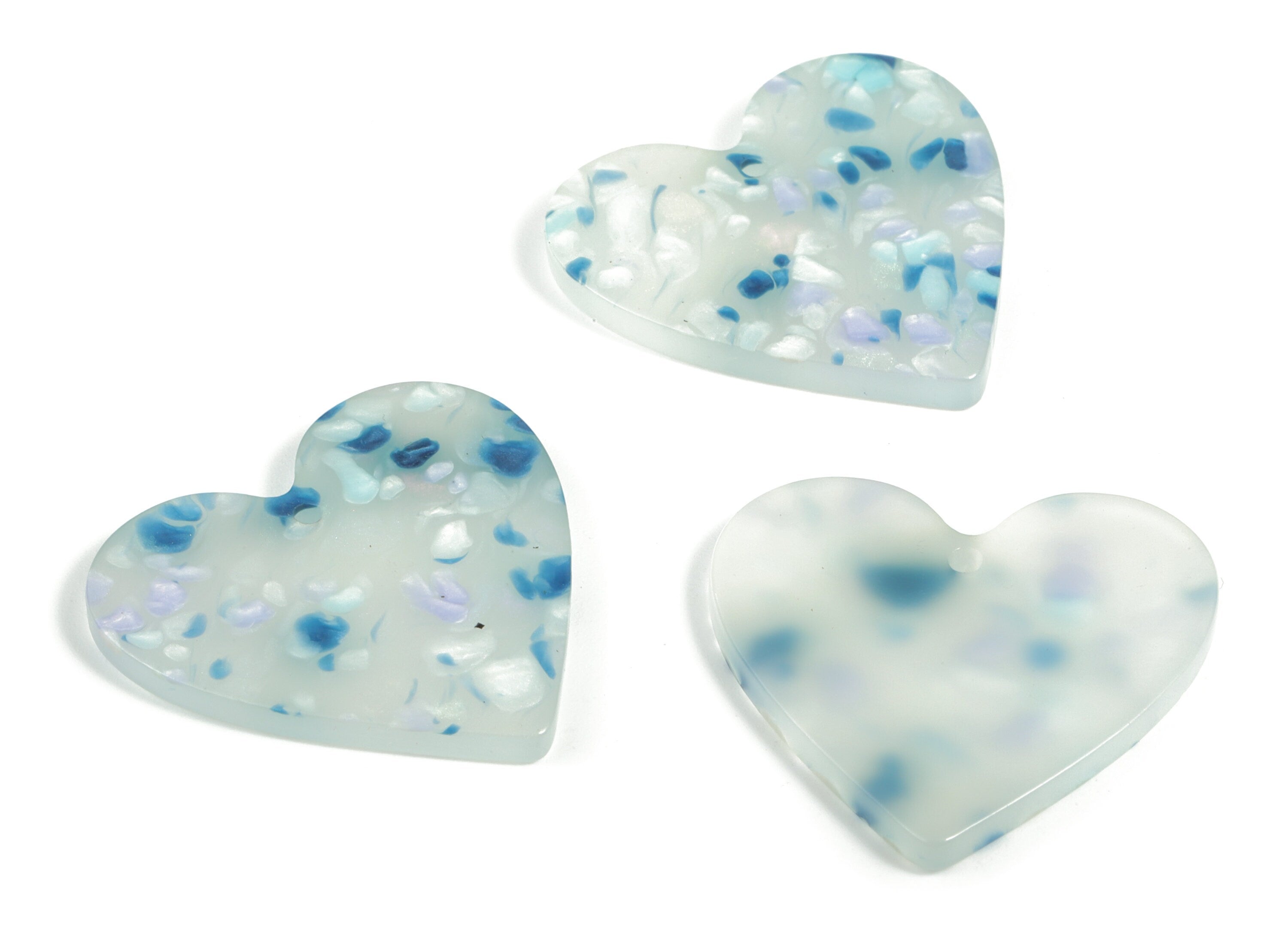 Acrylic Heart Earring Charms - Heart Pendant - Earring Findings - Jewelry Supplies - Color Code: A605 - 31.63x31.25x2.99mm - AC1431-A605 - DOMEDBAZAAR