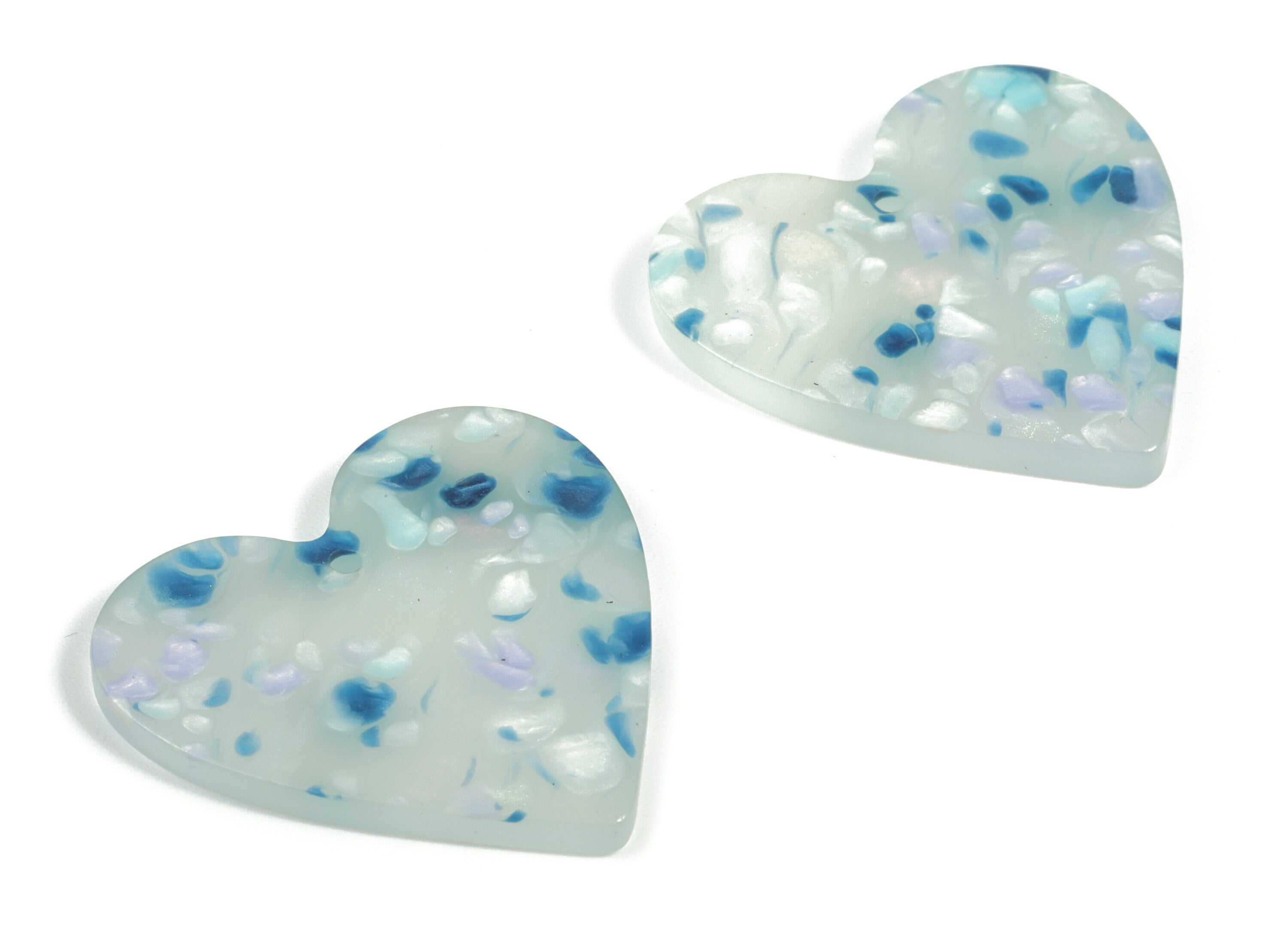 Acrylic Heart Earring Charms - Heart Pendant - Earring Findings - Jewelry Supplies - Color Code: A605 - 31.63x31.25x2.99mm - AC1431-A605 - DOMEDBAZAAR
