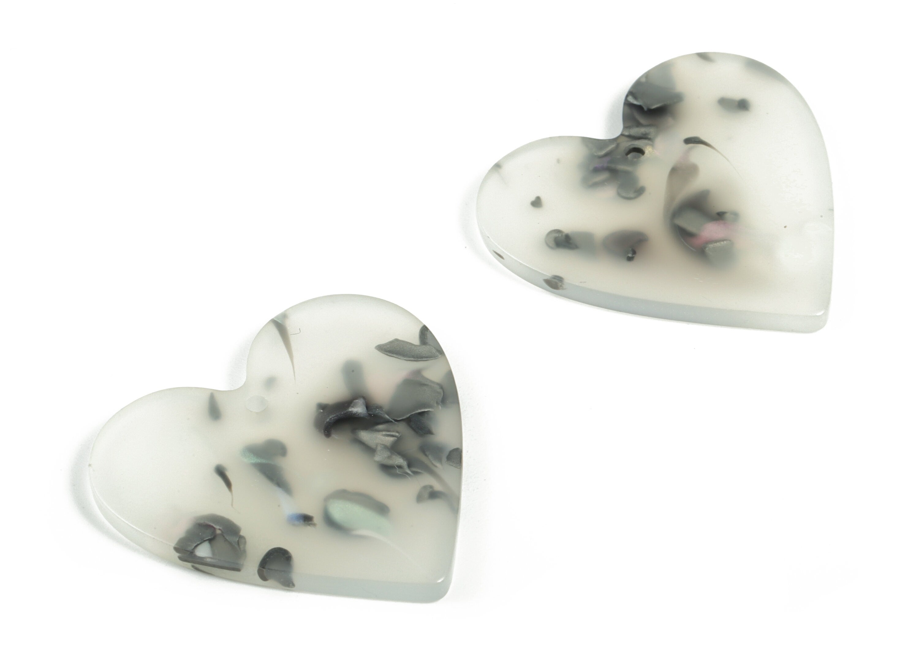 Acrylic Heart Earring Charms - Heart Pendant - Earring Findings - Jewelry Supplies - Color Code: A606 - 31.82x31.17x2.73mm - AC1431-A606 - DOMEDBAZAAR