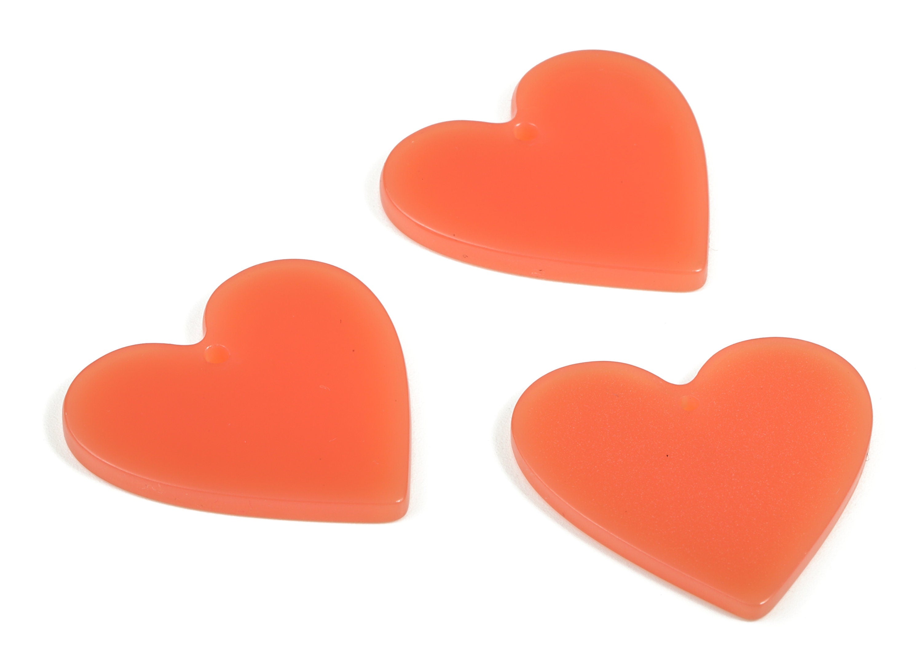 Acrylic Heart Earring Charms - Heart Pendant - Earring Findings - Jewelry Supplies - Color Code: A614 - 31.55x30.98x2.57mm - AC1431-A614 - DOMEDBAZAAR