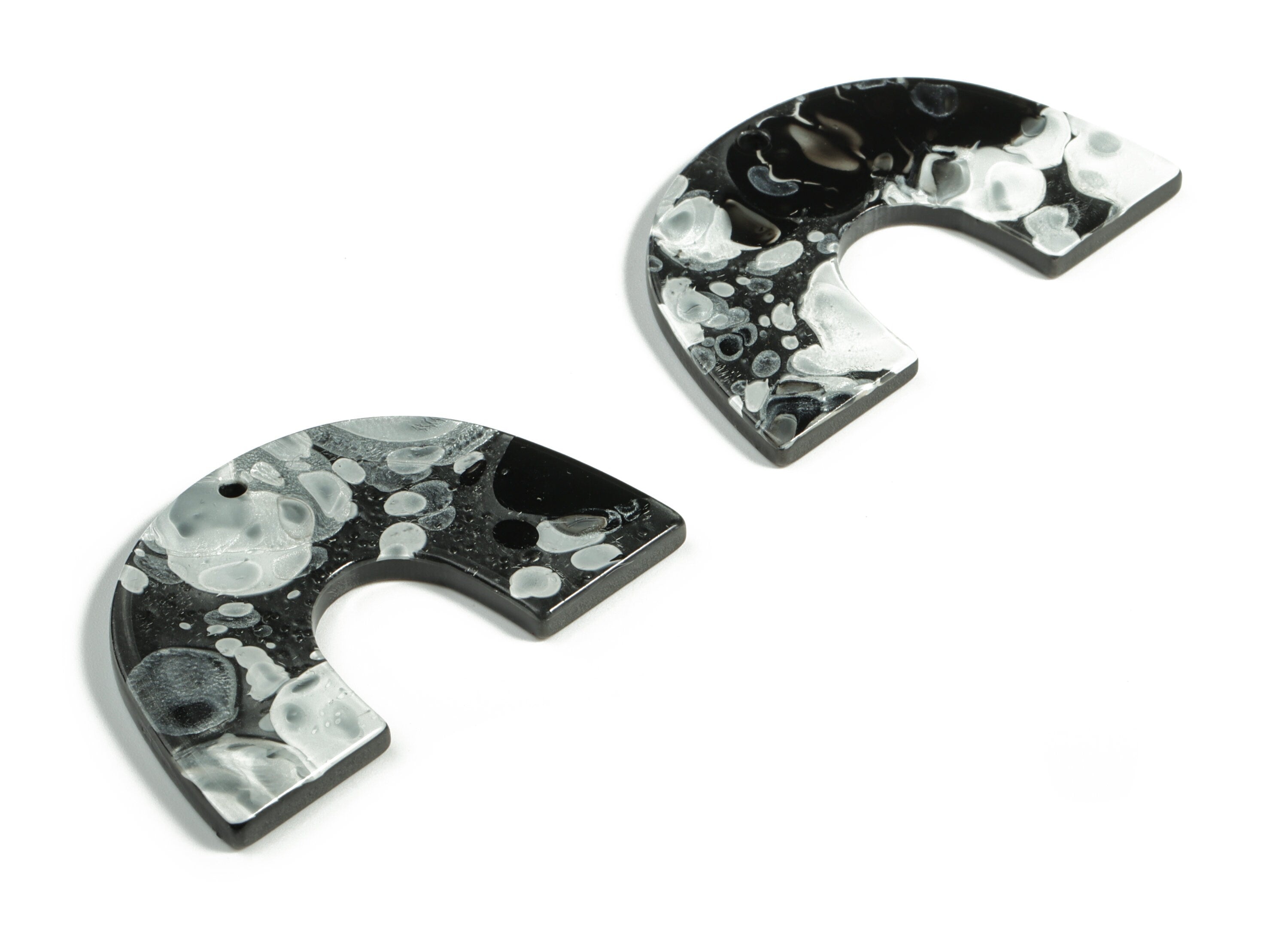 Acrylic Semicircle Earring Charms - Acrylic U Pendant Findings - Jewelry Supplies - Color Code:A601 – 40.43x25.62x2.66mm - AC2018-A601 - DOMEDBAZAAR