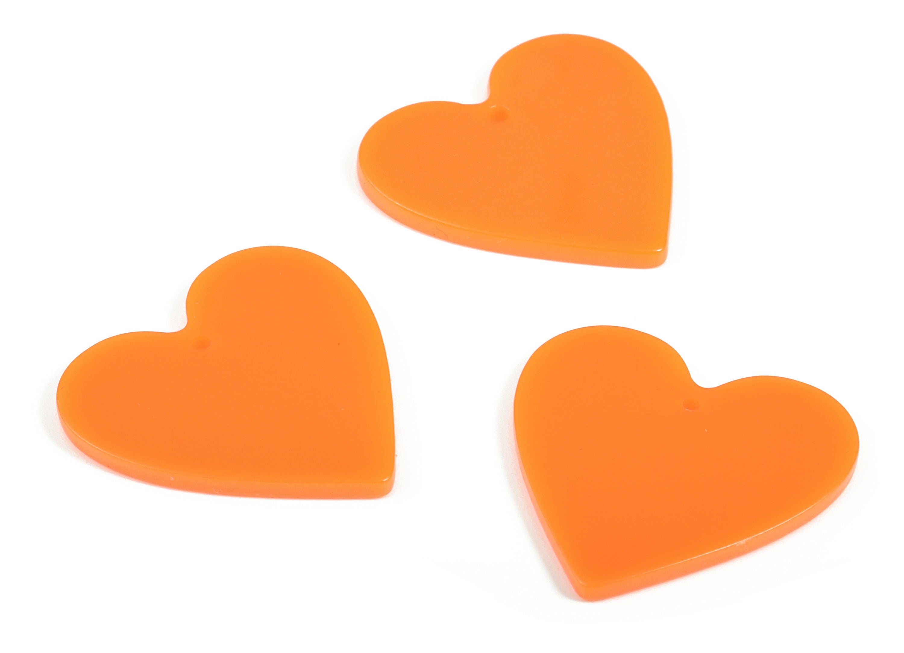 Acrylic Heart Earring Charms - Heart Pendant - Earring Findings - Jewelry Supplies - Color Code: A615 - 31.78x31.18x2.41mm - AC1431-A615 - DOMEDBAZAAR