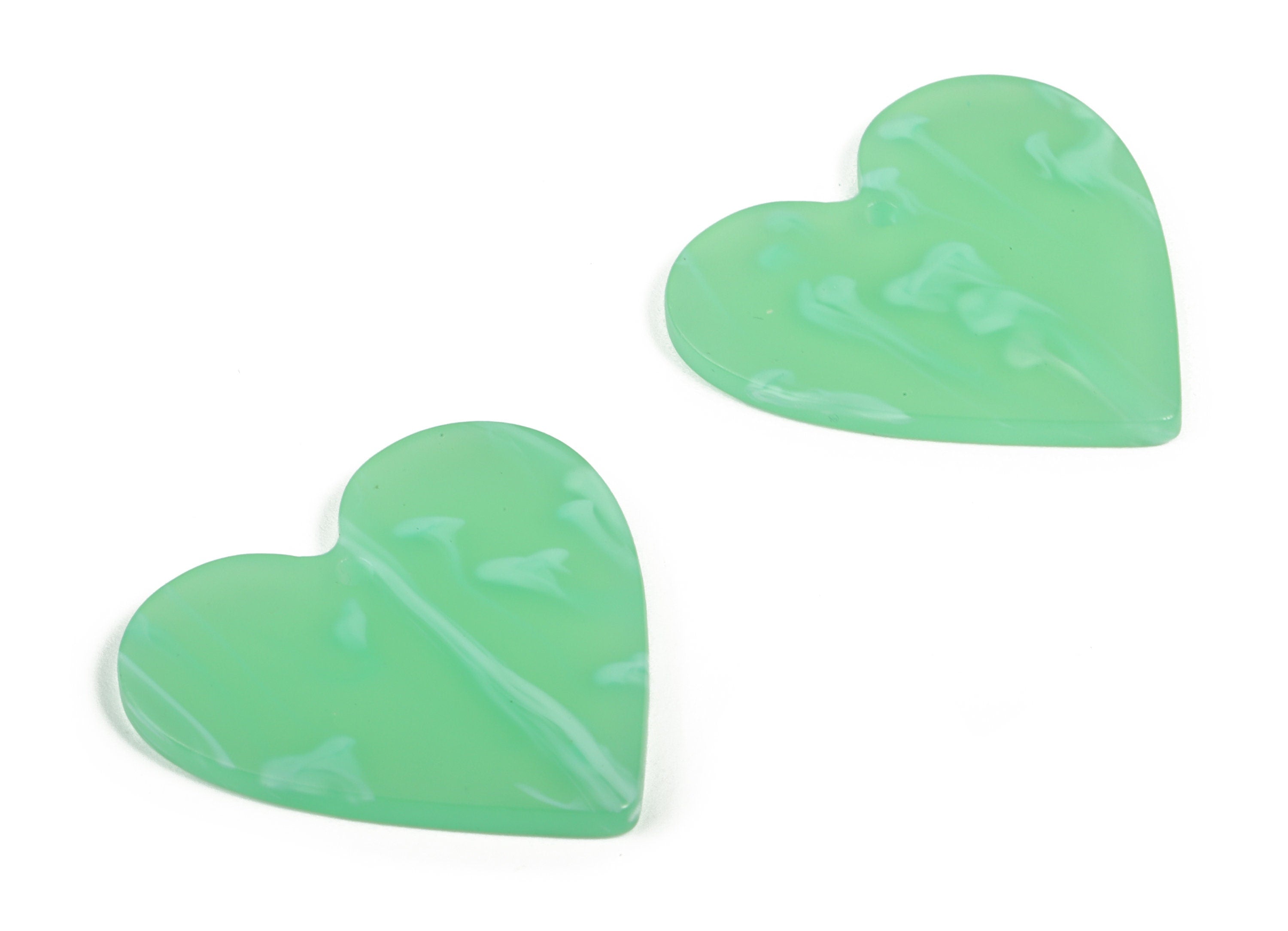 Acrylic Heart Earring Charms - Heart Pendant - Earring Findings - Jewelry Supplies - Color Code: A610 - 31.76x31.12x2.58mm - AC1431-A610 - DOMEDBAZAAR
