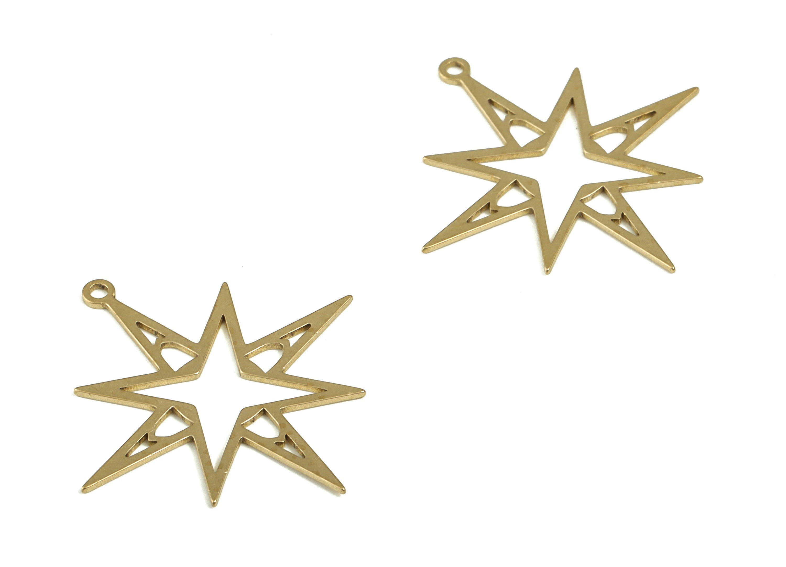 Brass Planet Earring Charms - Raw Brass Planet Pendant - Jewelry Making Supplies - 30.51x29.13x0.76mm - PP4208 - DOMEDBAZAAR