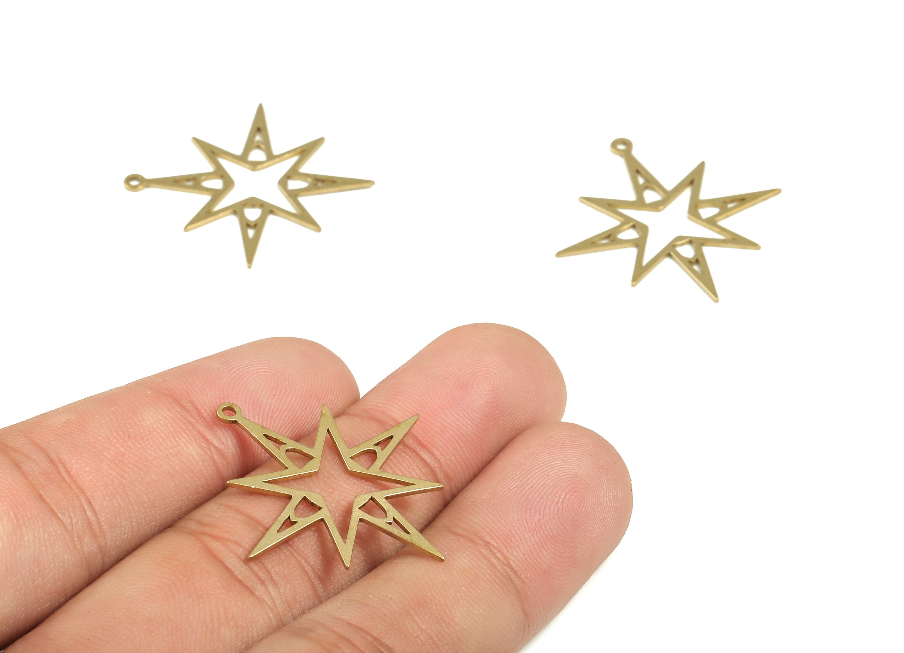Brass Planet Earring Charms - Raw Brass Planet Pendant - Jewelry Making Supplies - 30.51x29.13x0.76mm - PP4208 - DOMEDBAZAAR