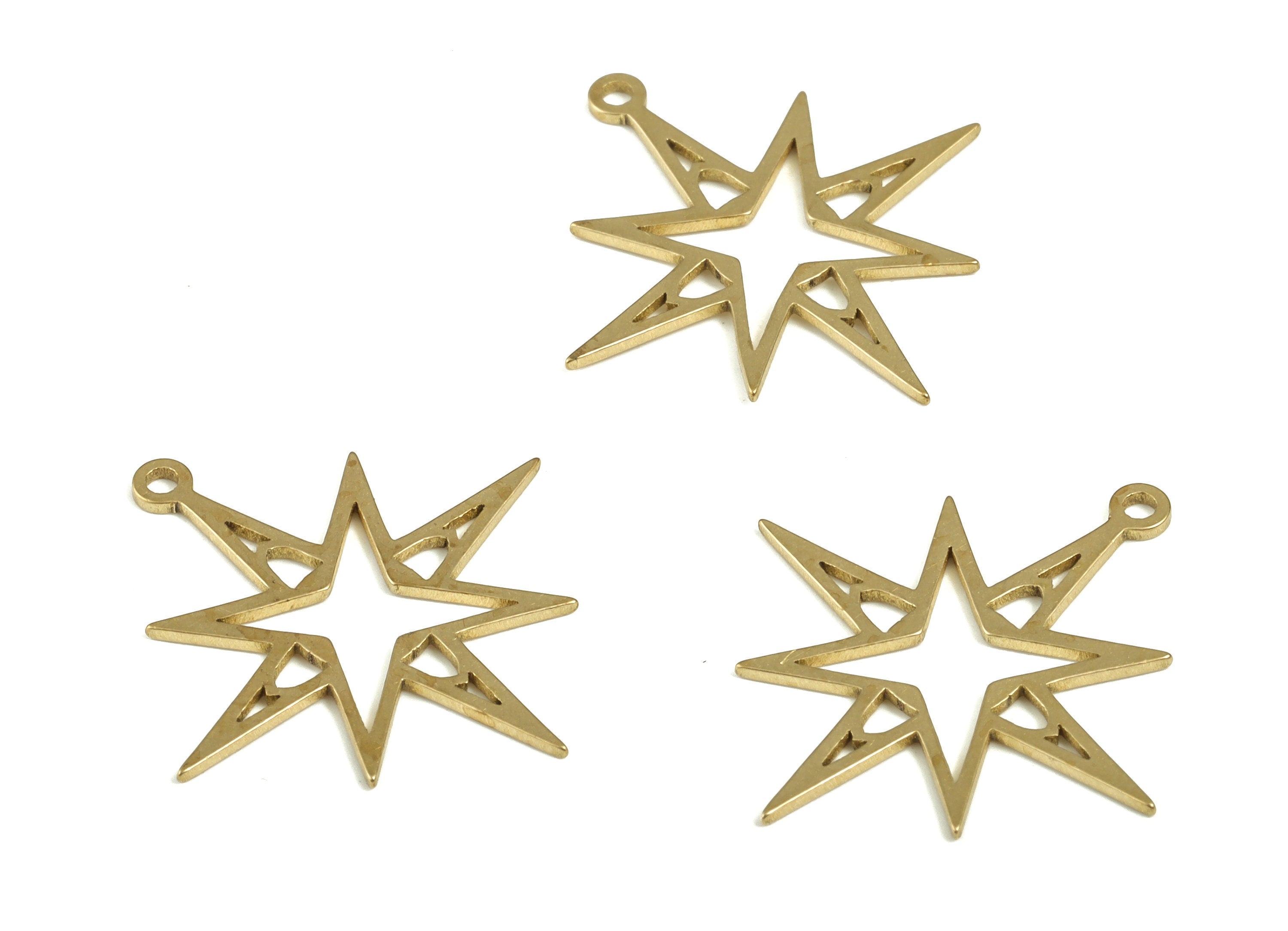 Brass Planet Earring Charms - Raw Brass Planet Pendant - Earring Findings – DIY Jewelry Making Supplies - 22.81x21.45x0.67mm - PP4214 - DOMEDBAZAAR