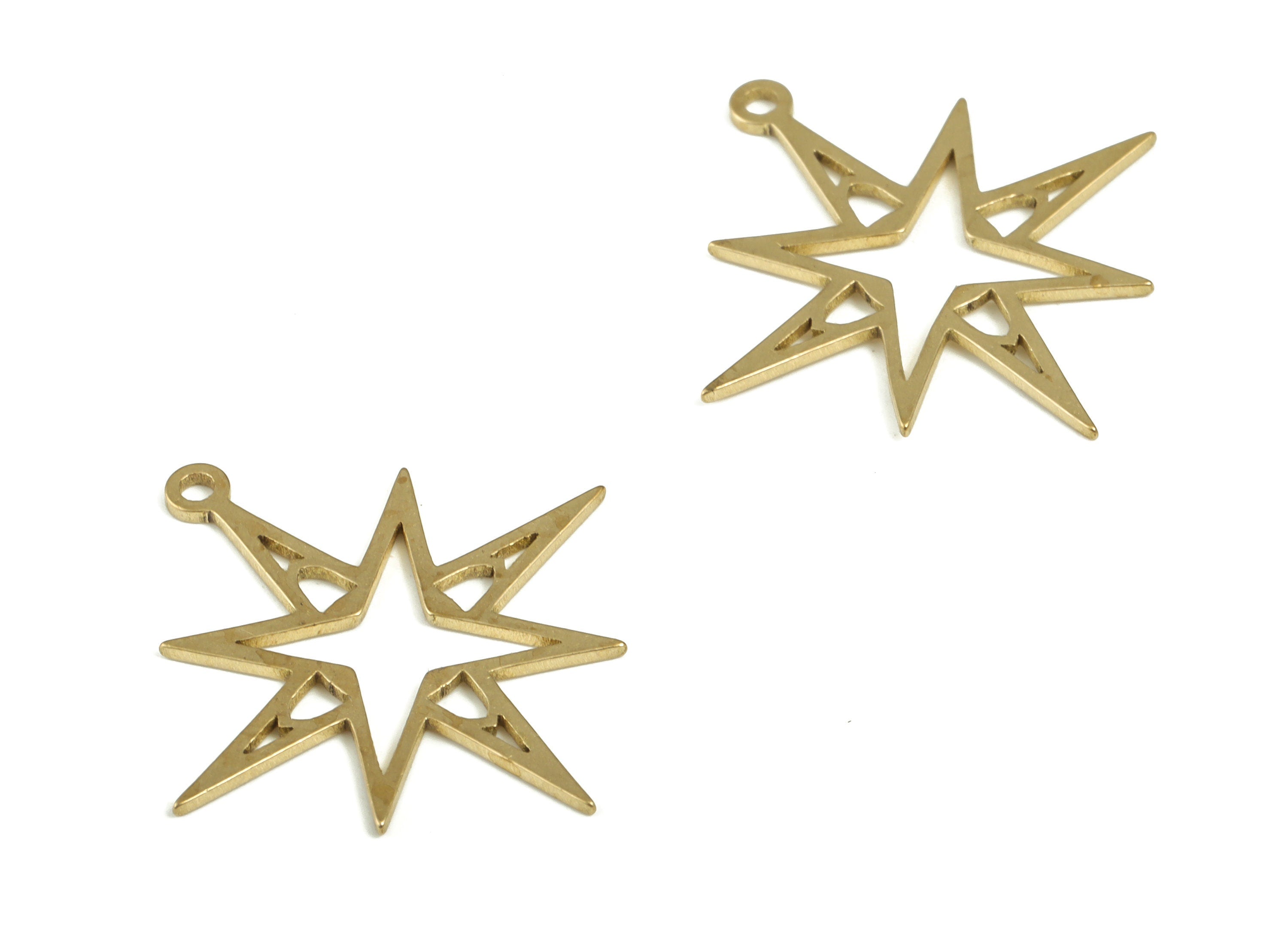 Brass Planet Earring Charms - Raw Brass Planet Pendant - Earring Findings – DIY Jewelry Making Supplies - 22.81x21.45x0.67mm - PP4214 - DOMEDBAZAAR