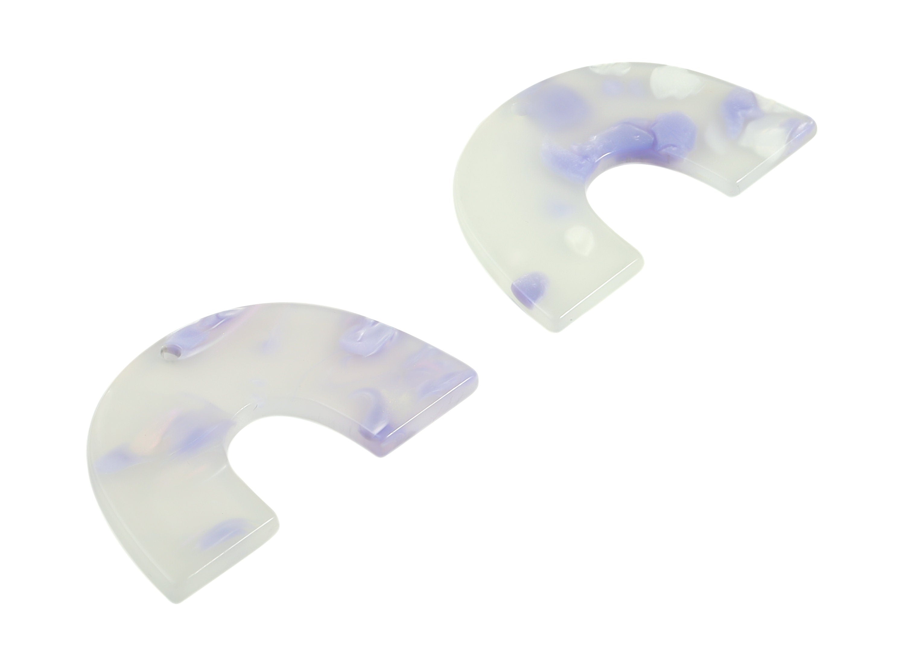 Acrylic Semicircle Earring Charm - Acrylic U Pendant - Earring Finding - Jewelry Supply - Color Code:A594 – 40.22x25.72x2.49mm - AC2018-A594 - DOMEDBAZAAR