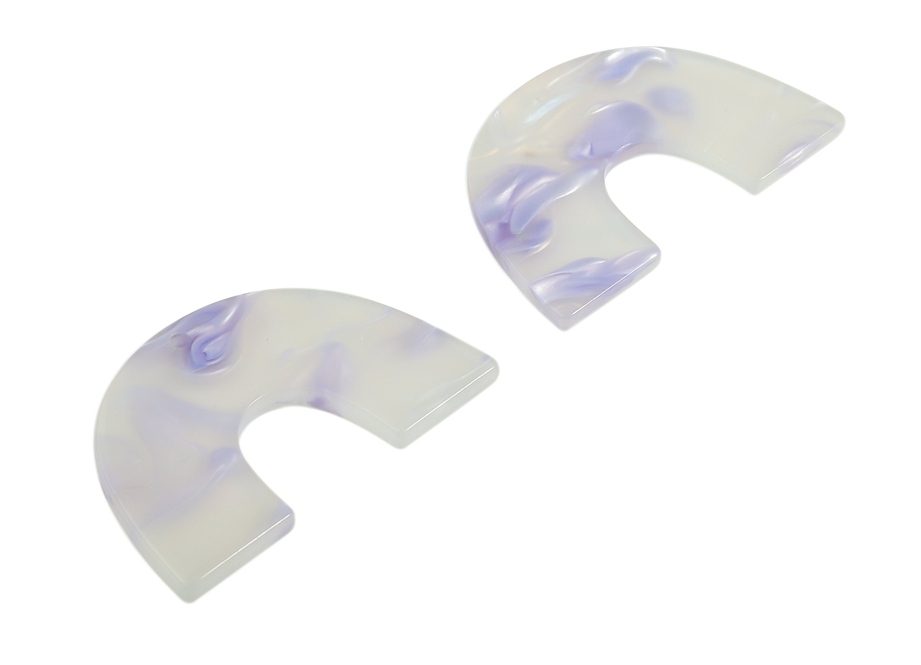 Acrylic Semicircle Earring Charm - Acrylic U Pendant- Earring Finding - Jewelry Supplies- Color Code:A595 – 40.35x25.79x2.78mm - AC2018-A595 - DOMEDBAZAAR