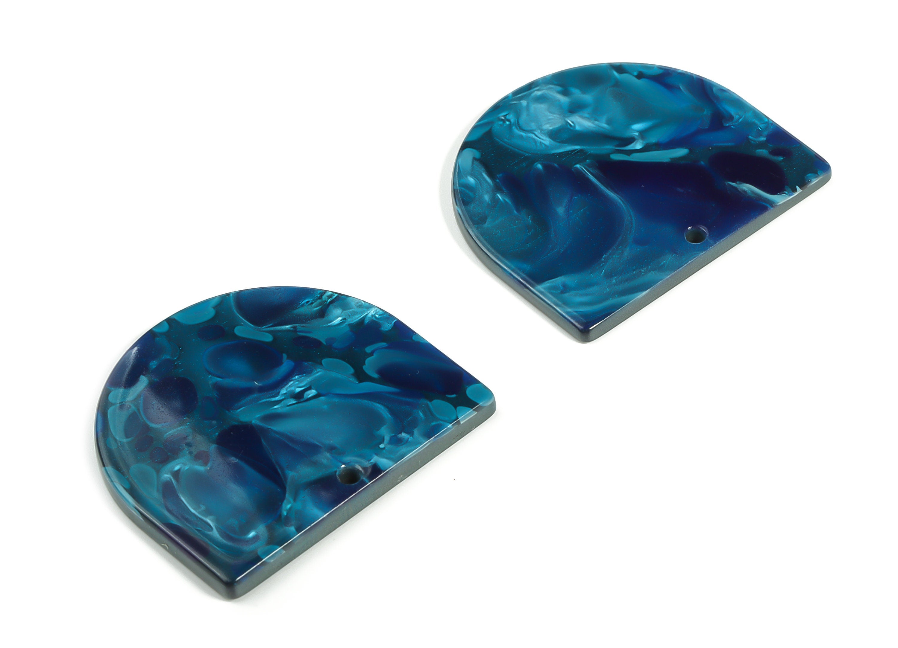 Acrylic D Earring Charms - Semi circle Pendant - Earring Findings - Jewelry Supplies - Color Code: A631 - 33.3x29.25x2.7mm - AC1094-A631 - DOMEDBAZAAR