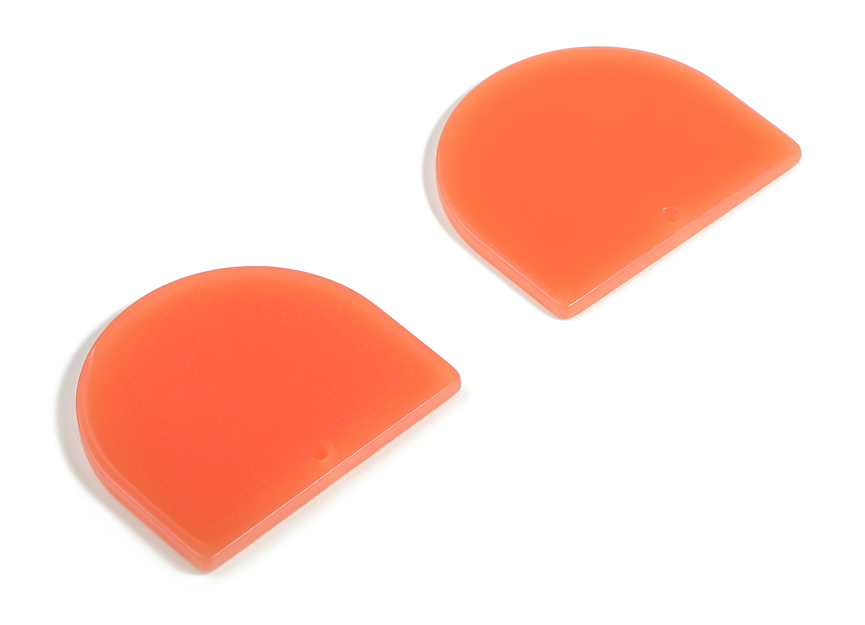 Acrylic D Earring Charms - Semi Circle Pendant - Earring Findings - Jewelry Supplies - Color Code: A614 - 33.53x29.16x2.12mm - AC1094-A614 - DOMEDBAZAAR