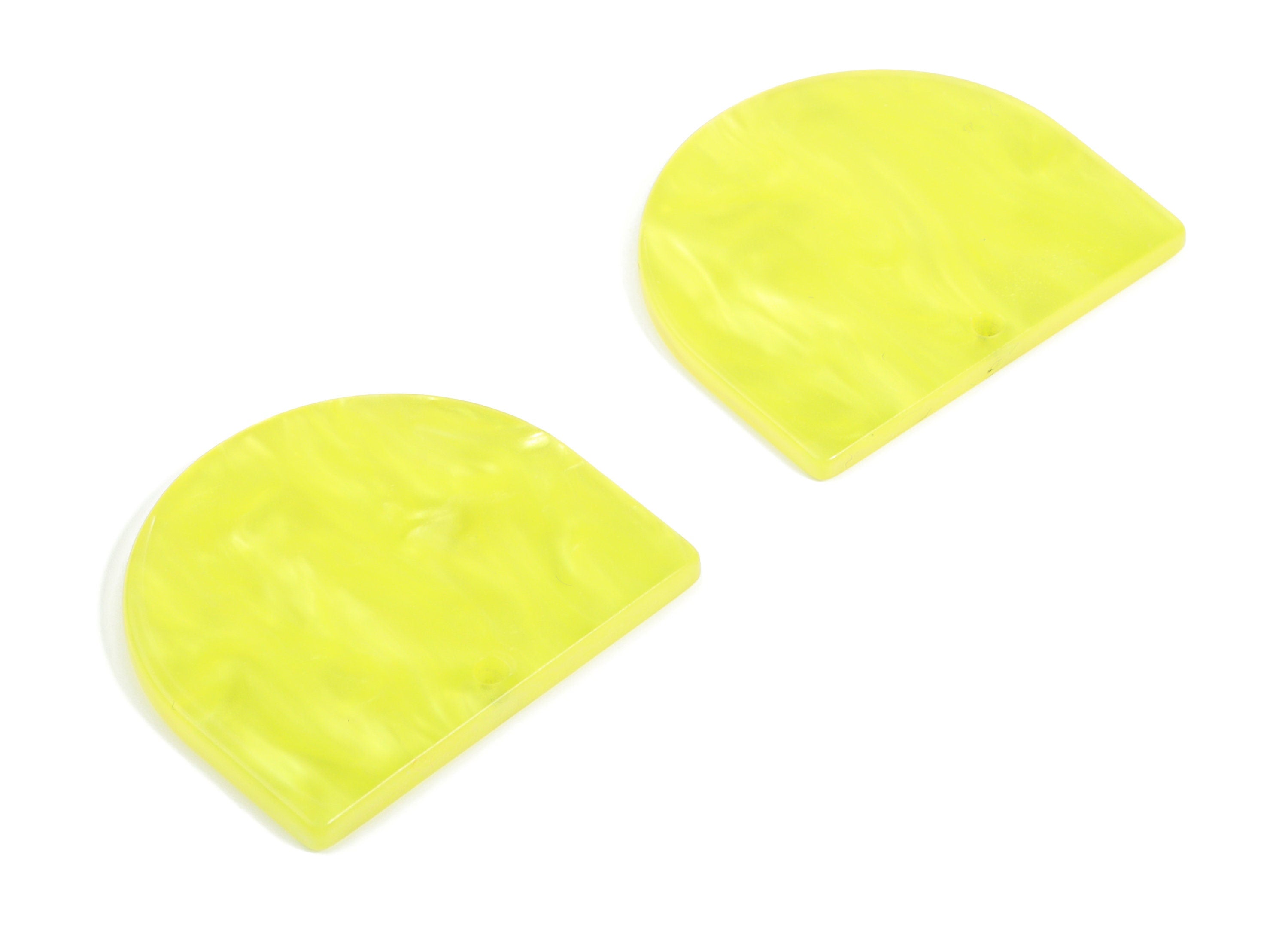 Acrylic D Earring Charms - Semi circle Pendant - Earring Findings - Jewelry Supplies - Color Code: A620 - 33.64x29.27x2.73mm - AC1094-A620 - DOMEDBAZAAR