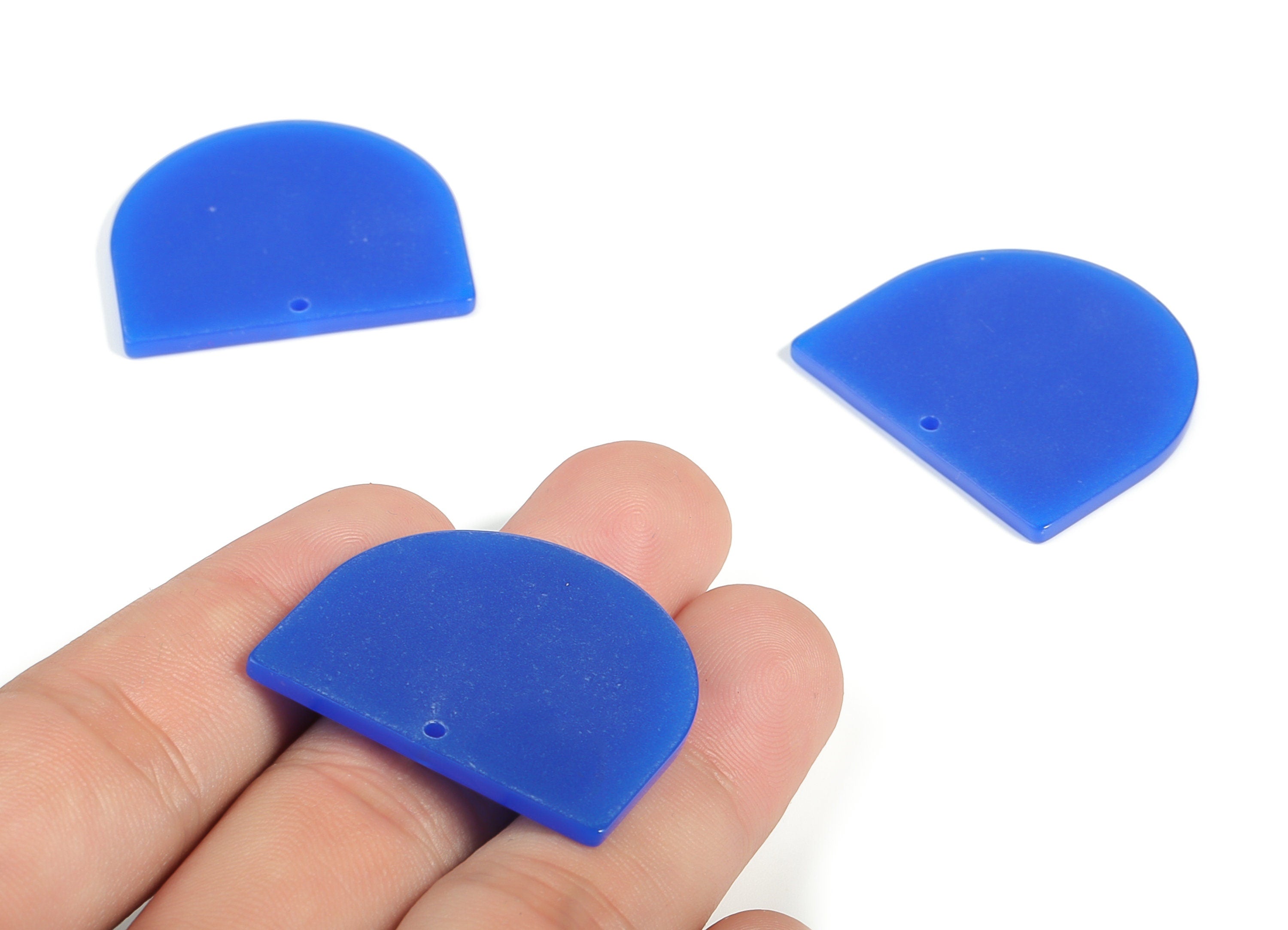 Acrylic D Earring Charms - Semi Circle Pendant - Earring Findings - Jewelry Supplies - Color Code: A618 - 33.04x29.31x2.39mm - AC1094-A618 - DOMEDBAZAAR