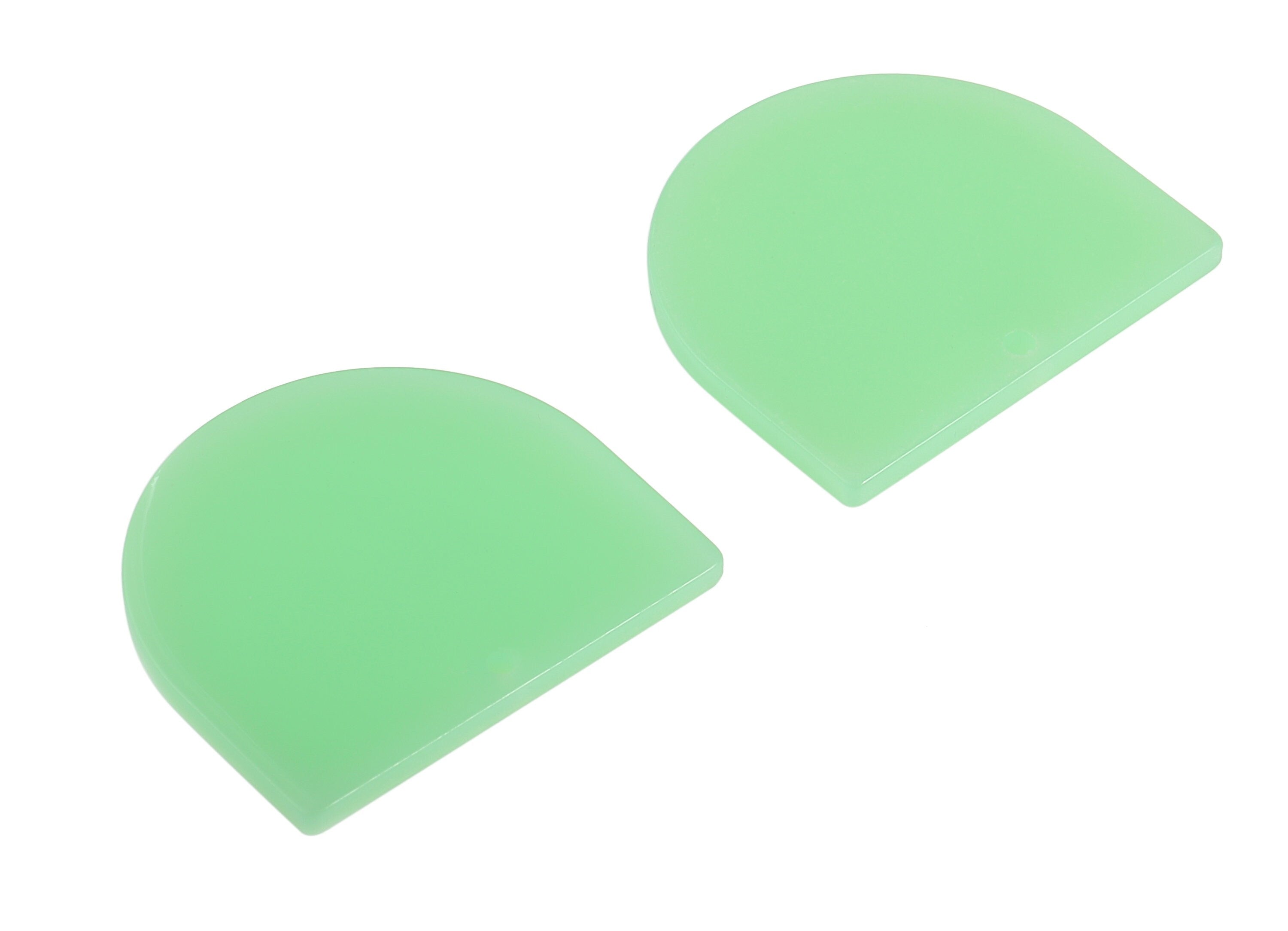 Acrylic D Earring Charms - Luminous Earrings -  Phosphor Semi Circle Pendant - Earrings Color Code: A611 - 33.27x29.17x2.48mm - AC1094-A611 - DOMEDBAZAAR
